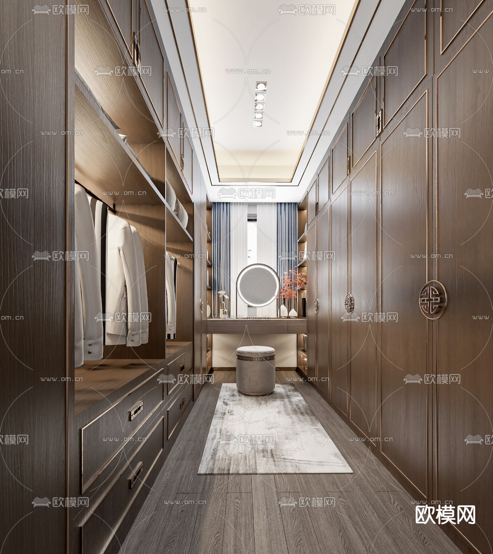 中式衣帽间3d模型下载