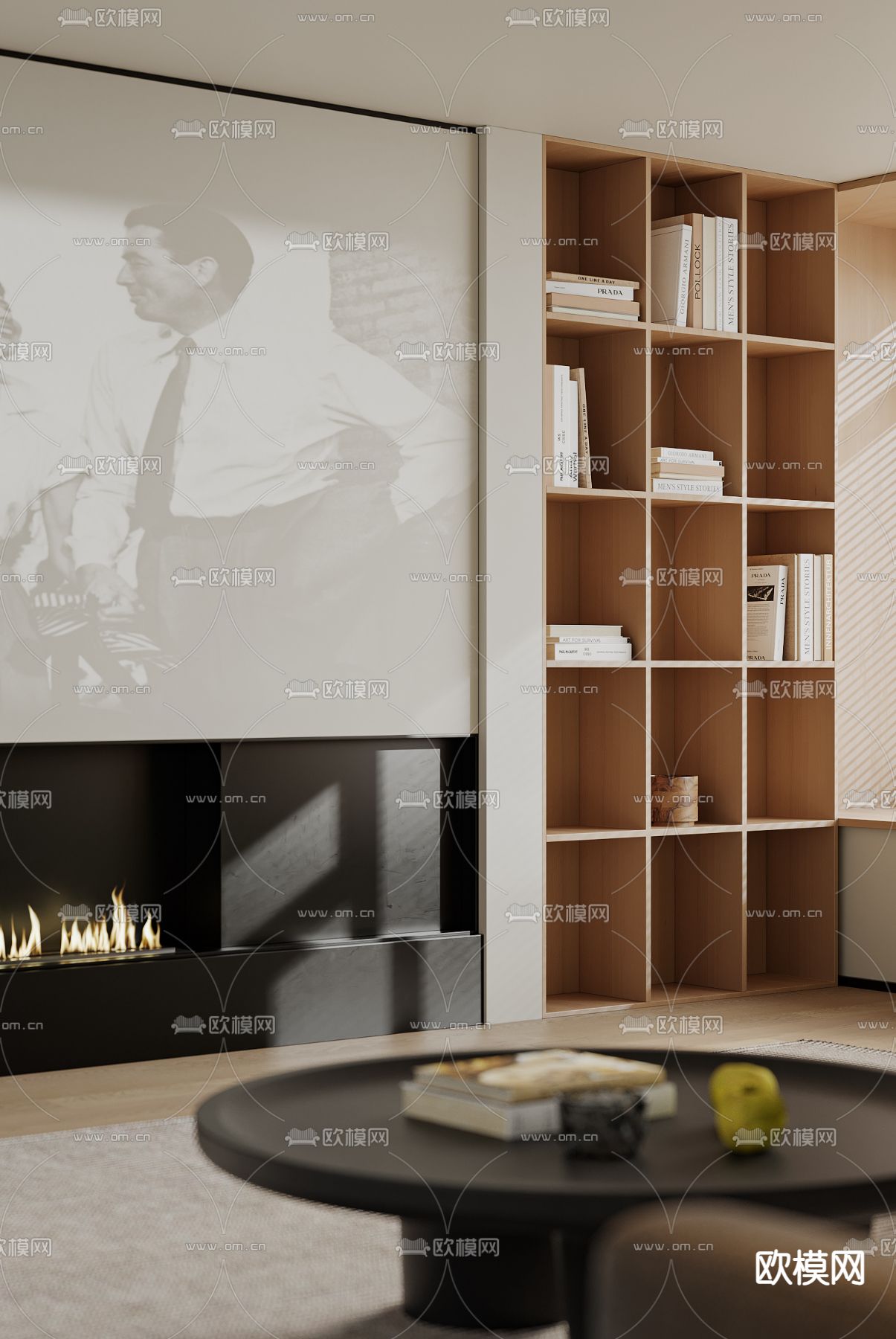 侘寂客厅3d模型下载（渲染图2）