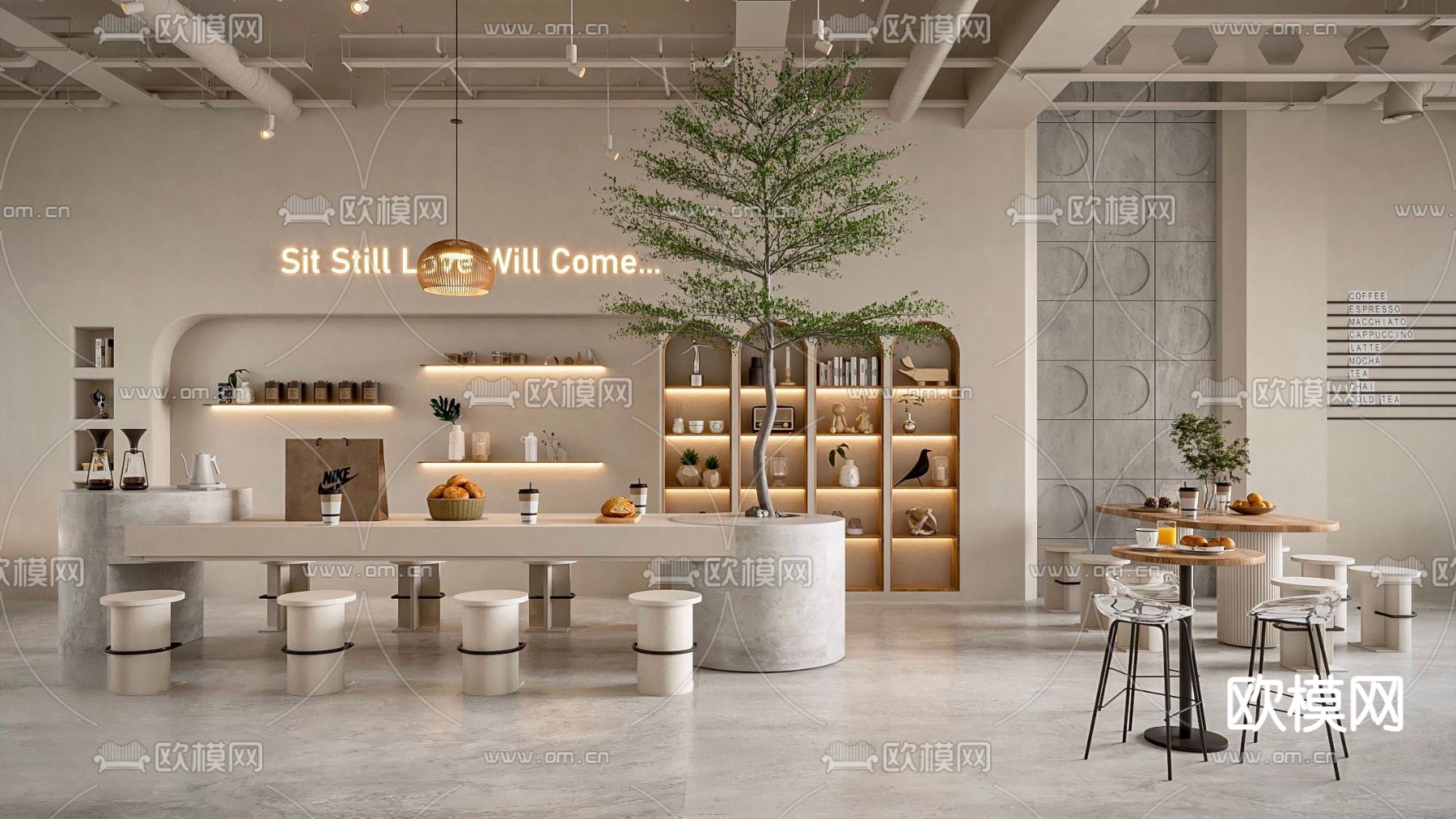 咖啡厅su模型下载（渲染图3）