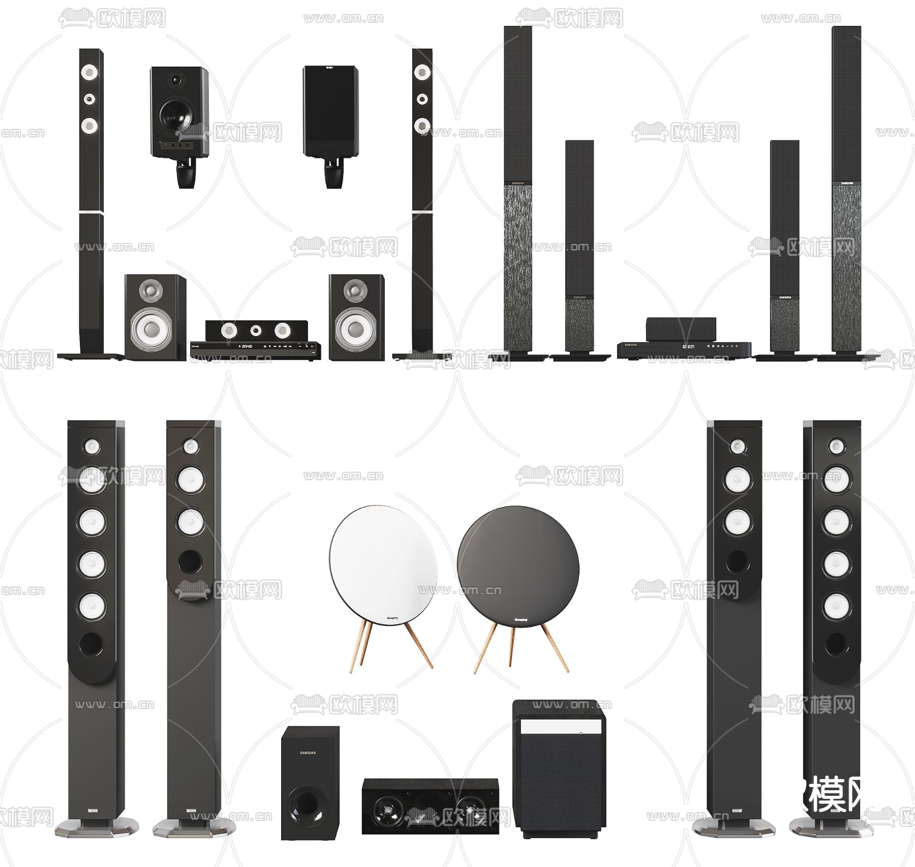 音响 低音炮 扬声器3d模型下载