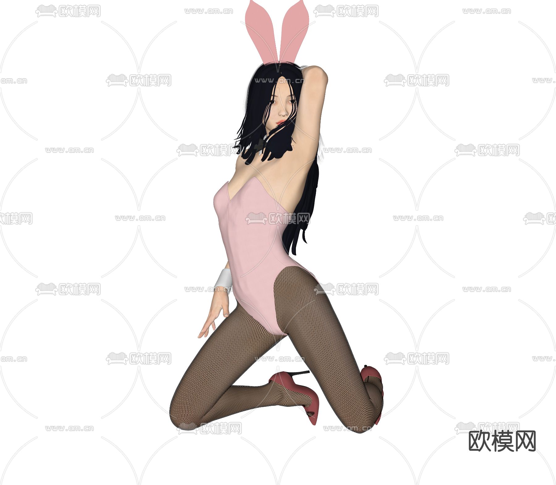 粉红女郎su模型下载（渲染图2）