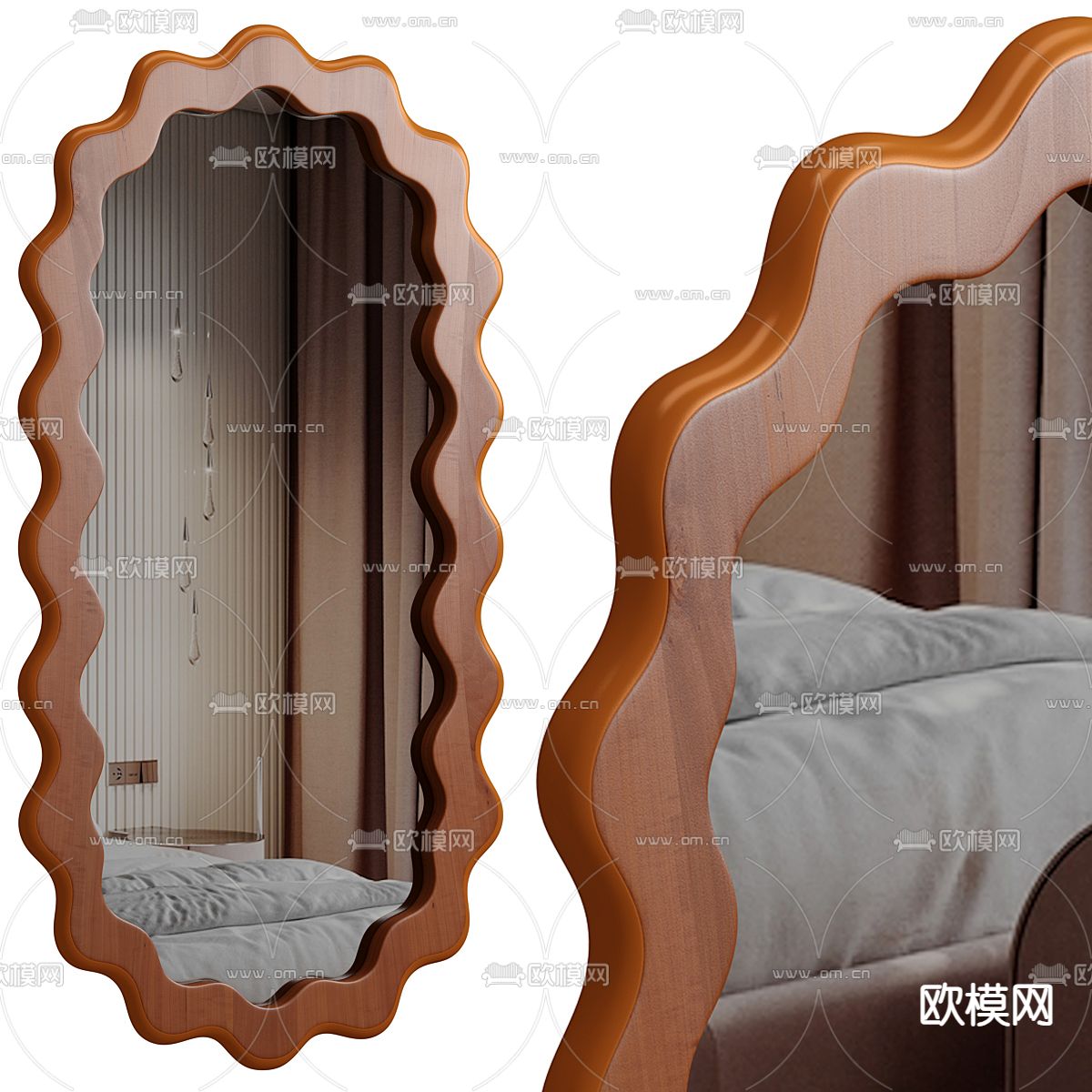 现代镜子 装饰镜3d模型下载