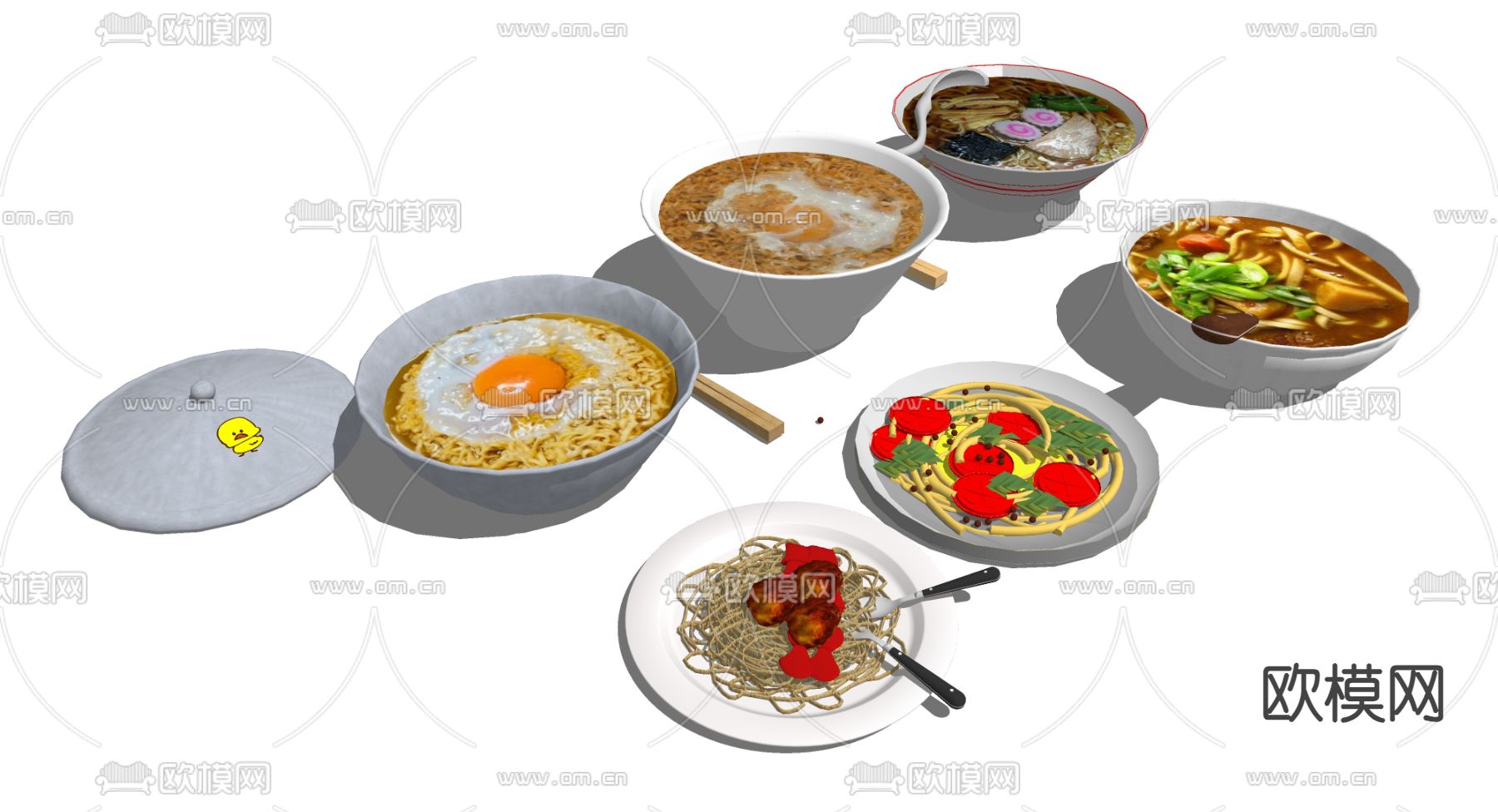 面食 面条 美食 食物su模型下载（渲染图2）