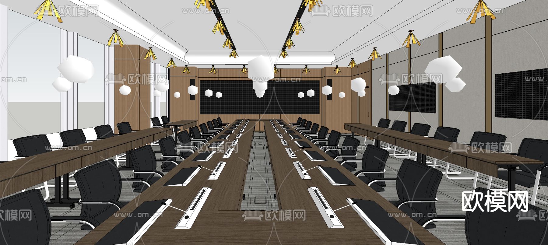 现代报告厅su模型下载（渲染图2）