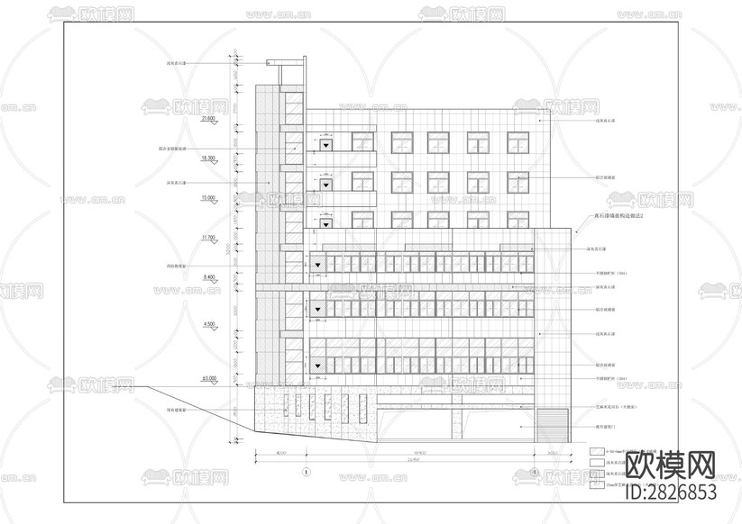 西南大學(xué)出版社舊樓改造cad施工圖下載(渲染圖7)
