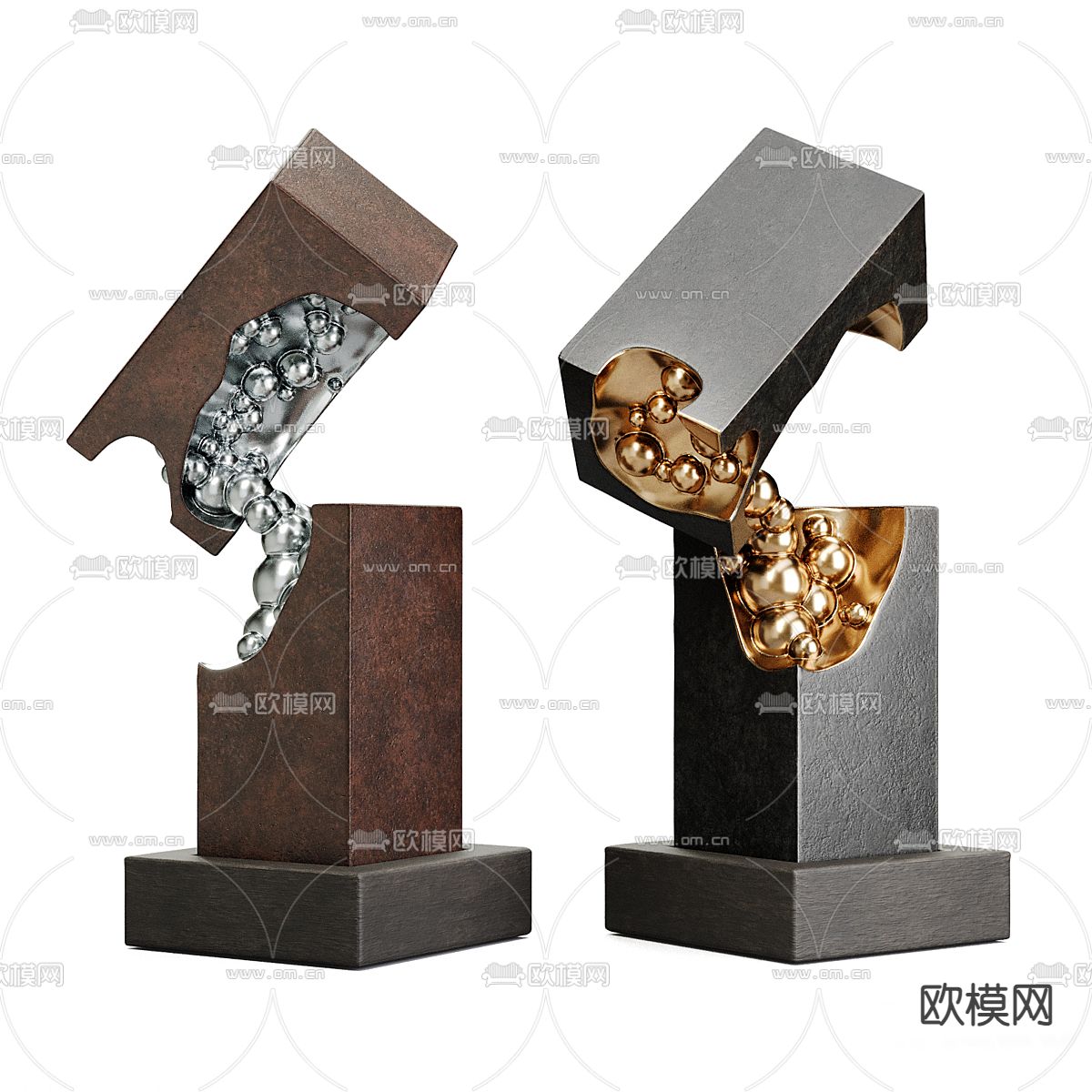 抽象雕塑 艺术摆件3d模型下载（渲染图1）