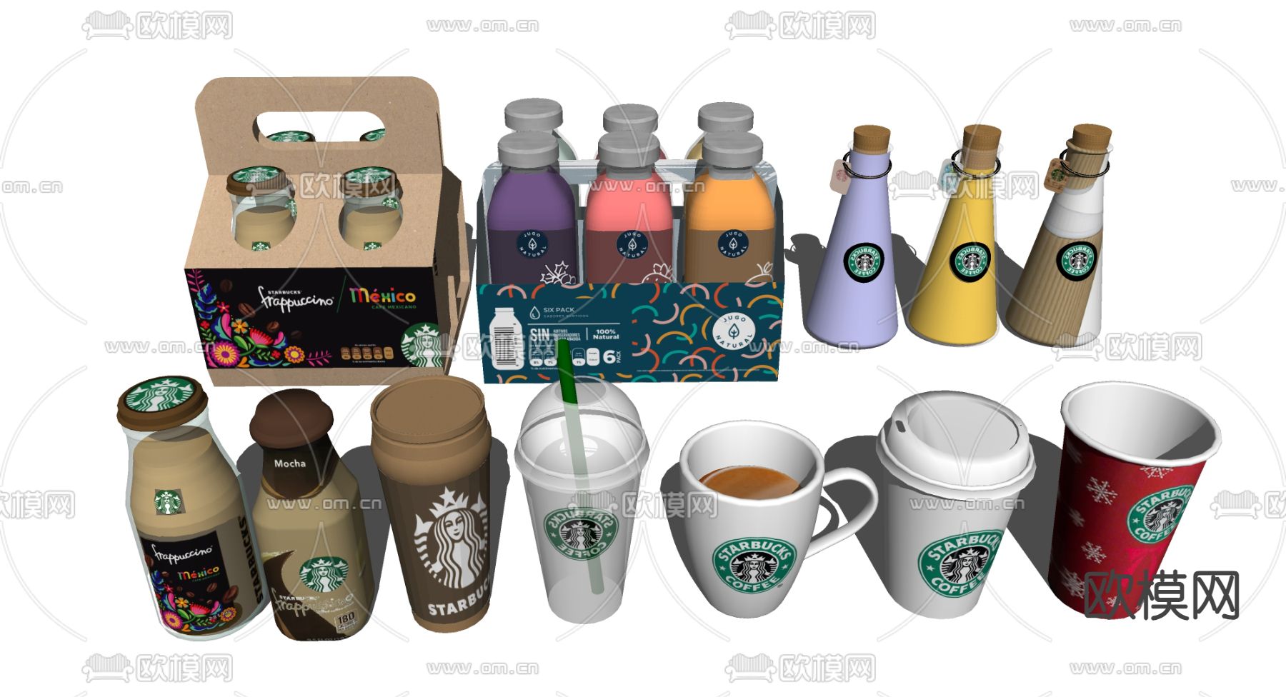星巴克咖啡su模型下载（渲染图1）