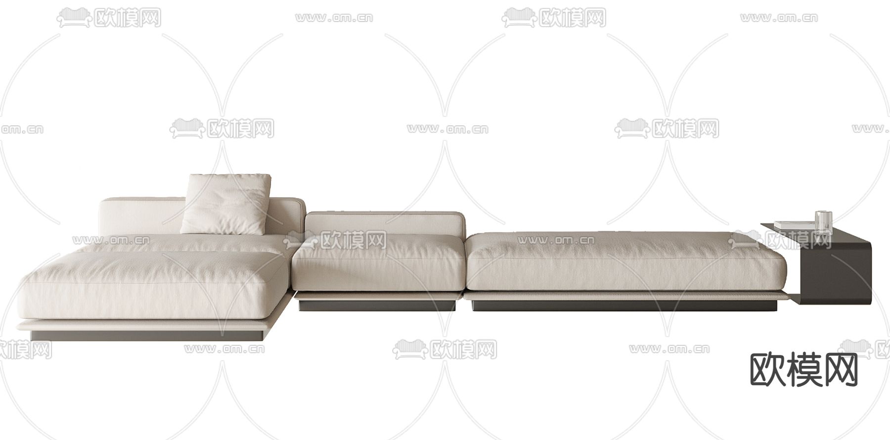 现代转角沙发su模型下载（渲染图1）