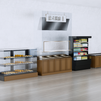 面包货柜 展柜su模型