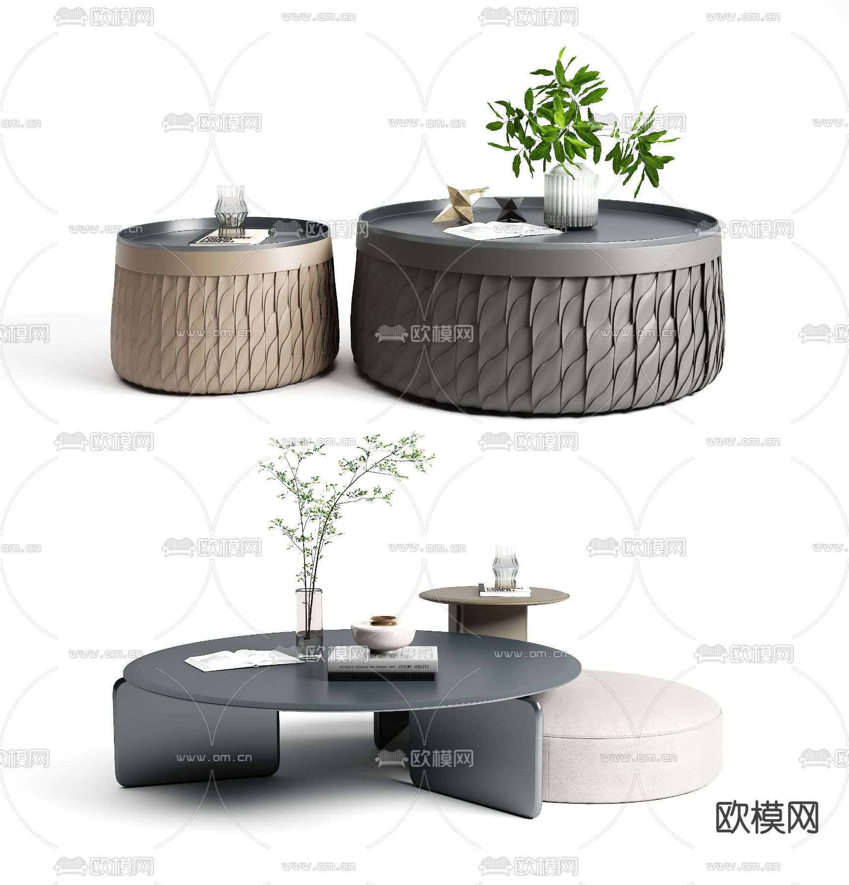 子母茶几3d模型下载