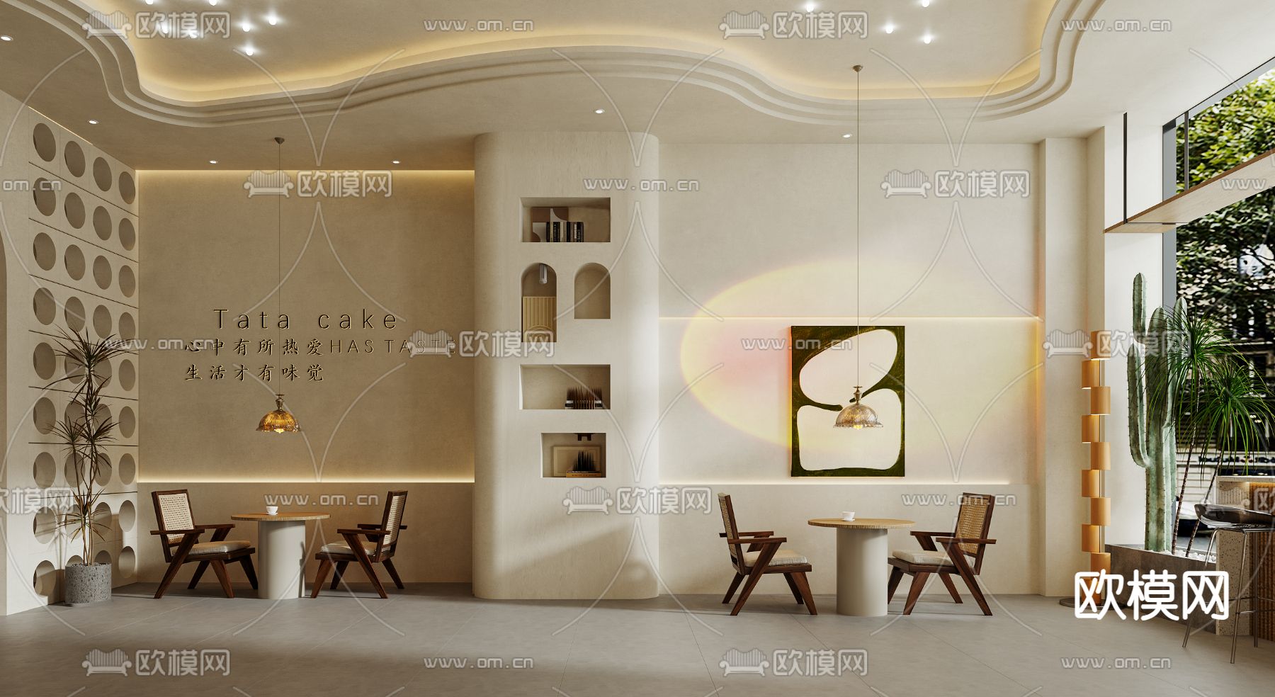 咖啡厅 蛋糕店 甜点店3d模型下载（渲染图3）