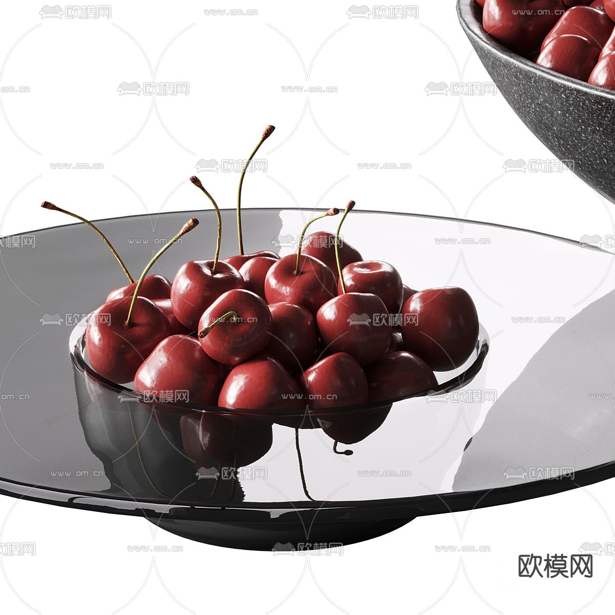 水果 樱桃 果盘3d模型下载（渲染图2）