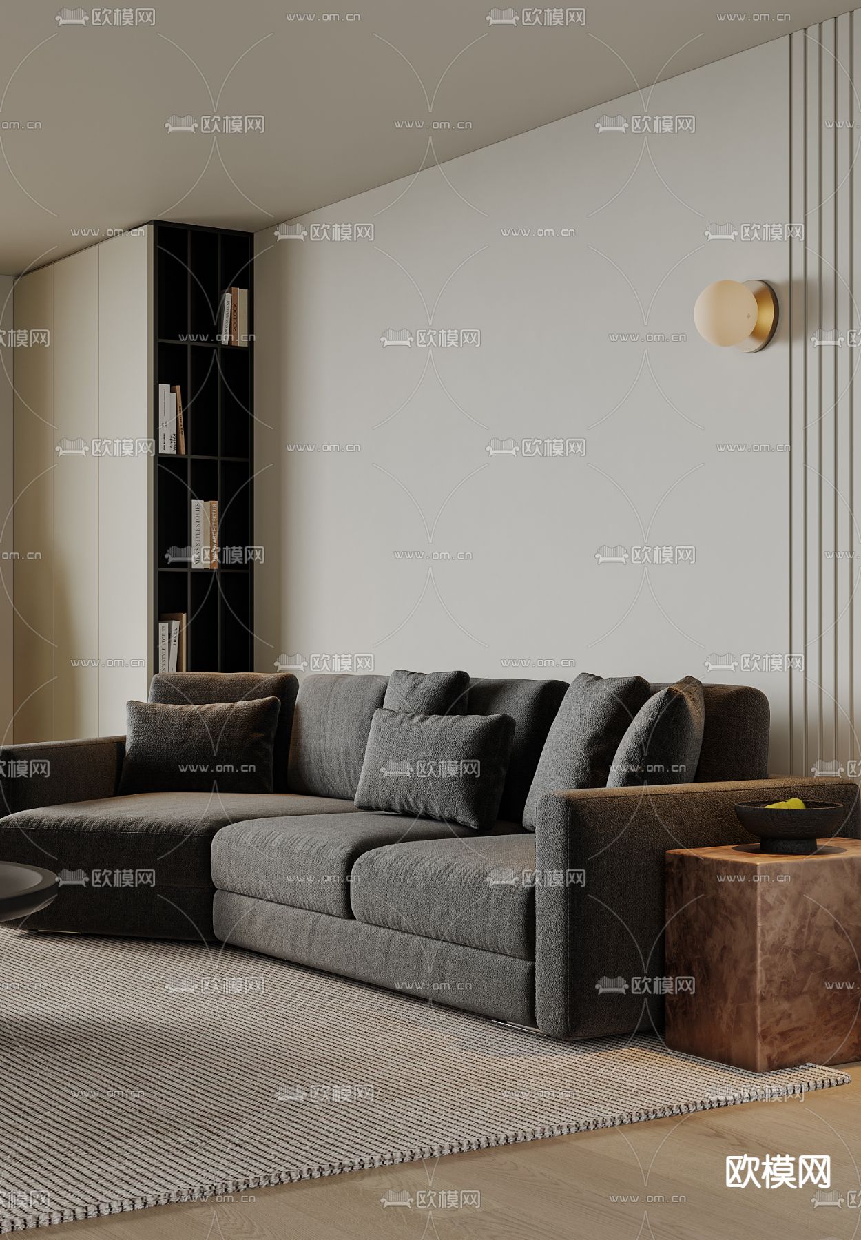 侘寂客厅3d模型下载（渲染图3）