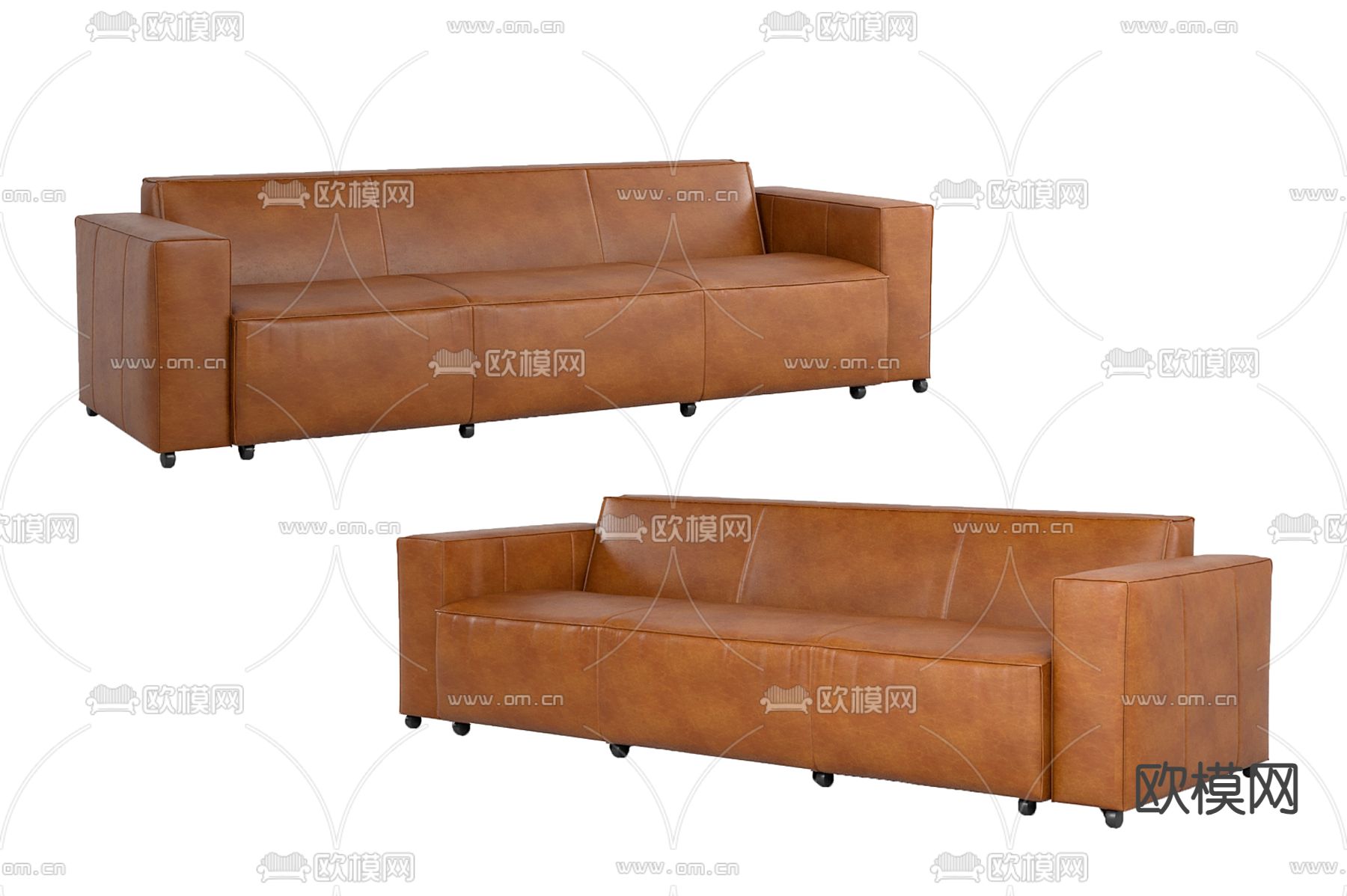 双人沙发 皮革沙发3d模型下载