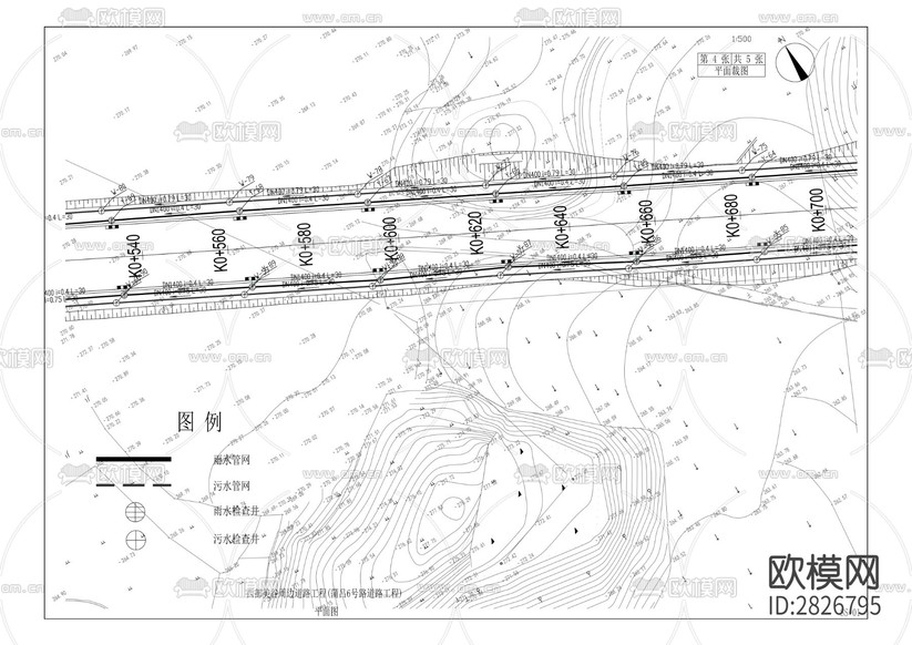 西部美谷周邊道路工程cad施工圖下載(渲染圖5)
