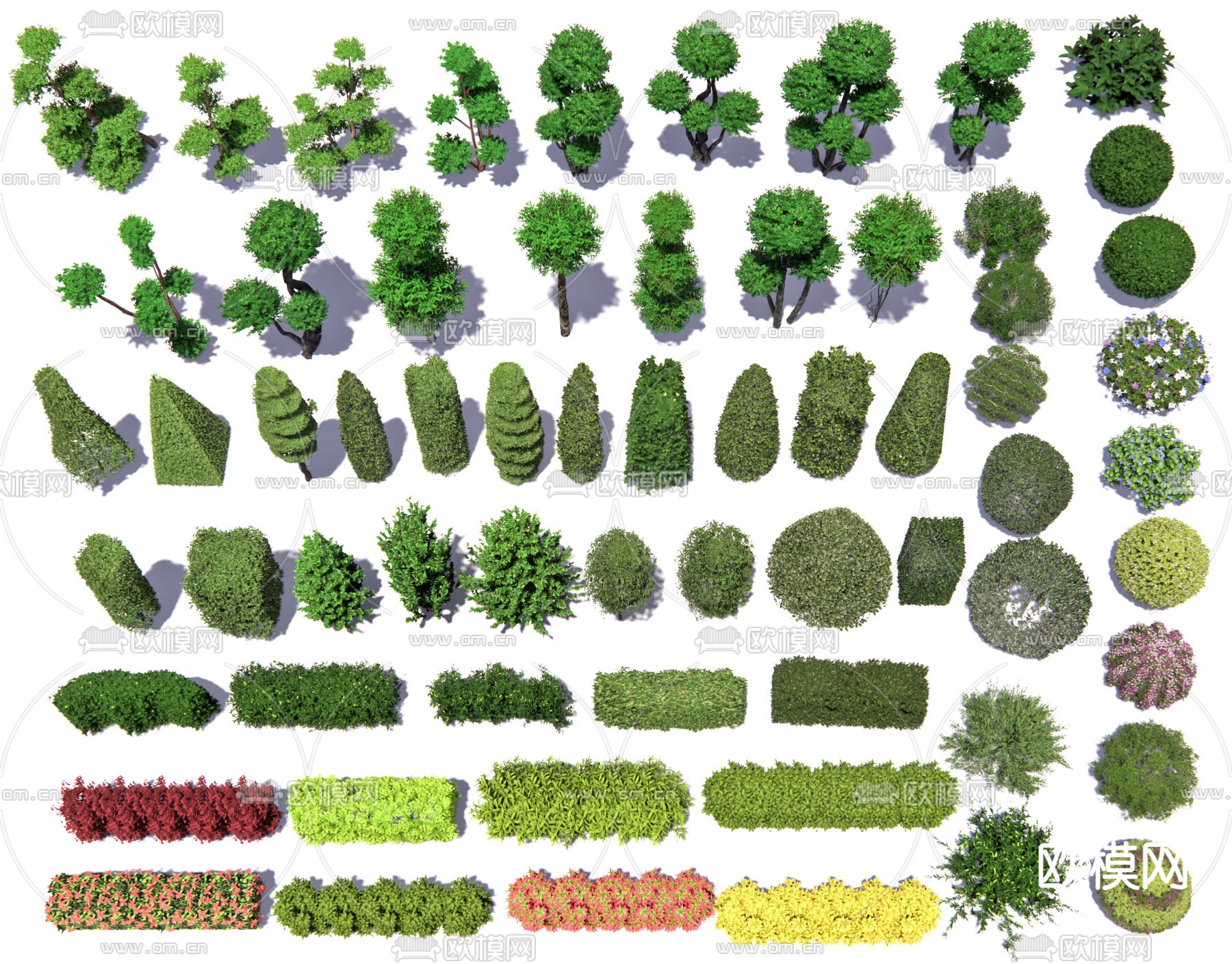 现代灌木su模型下载