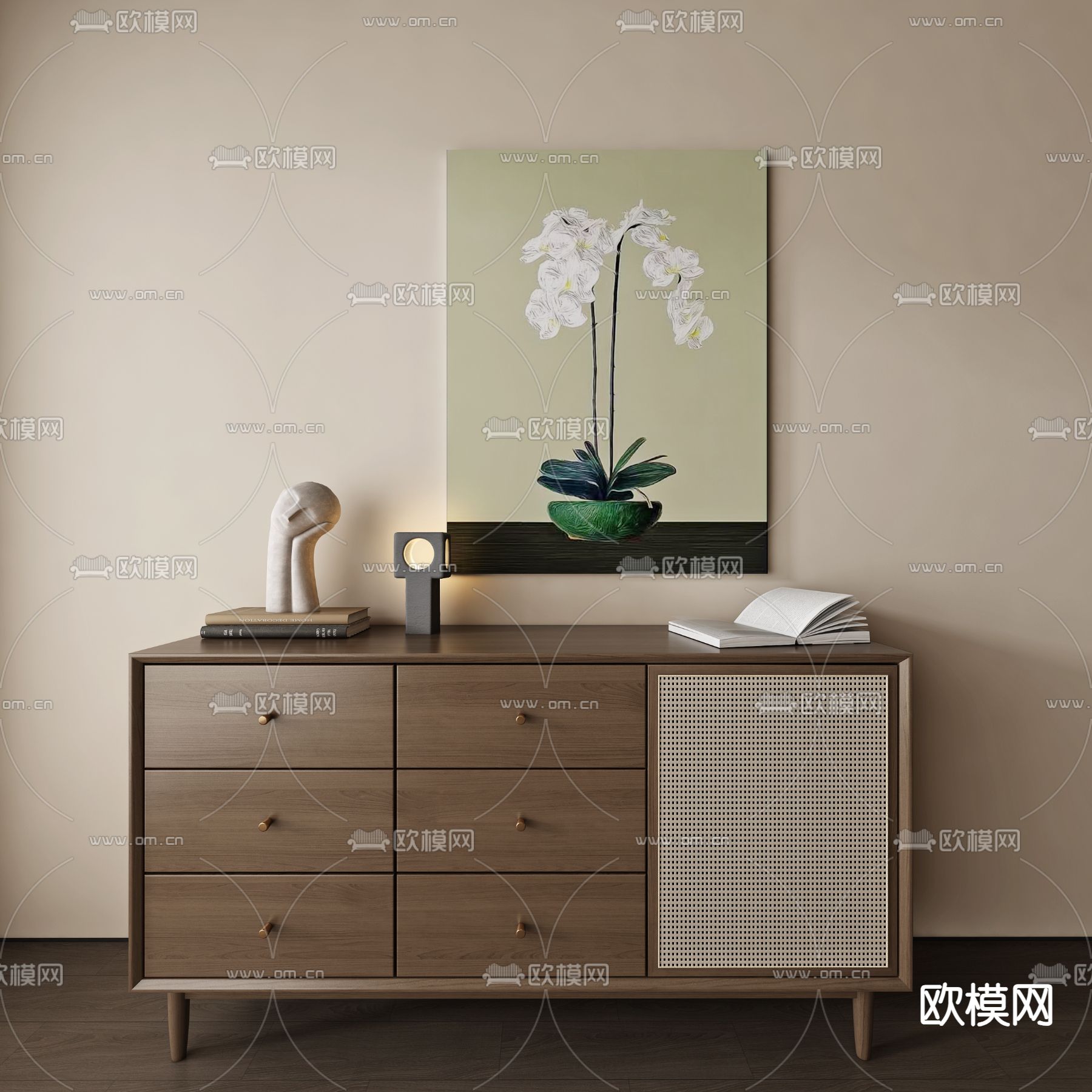 北欧斗柜 边柜3d模型下载