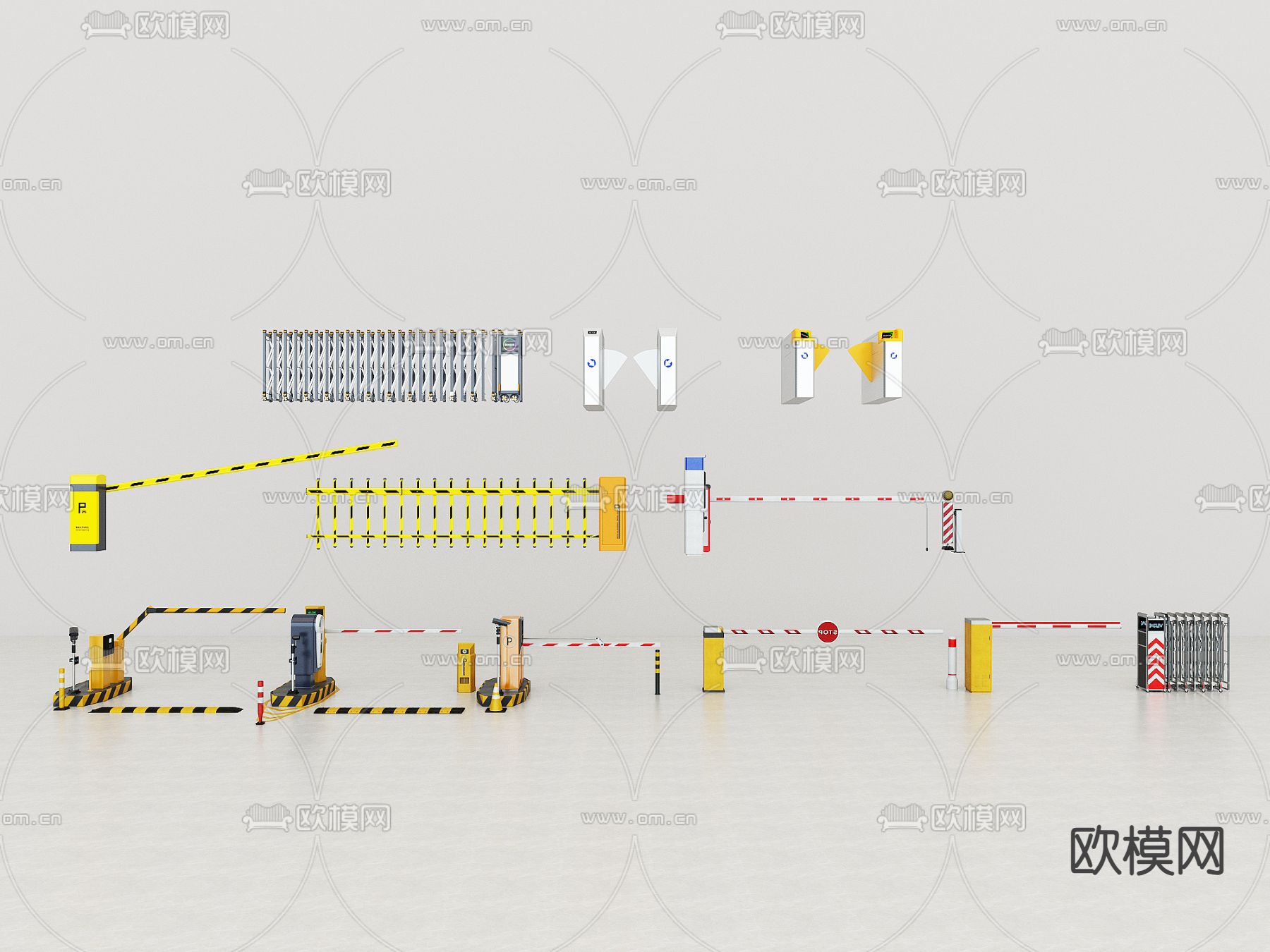 电动闸机 门禁3d模型下载
