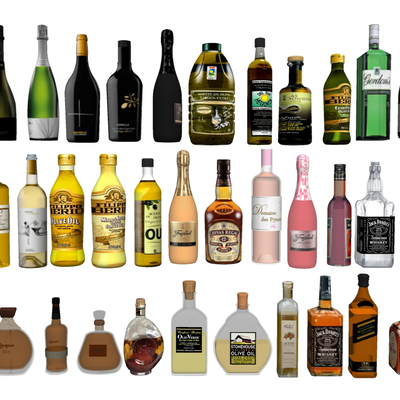  洋酒 威士忌酒su模型 