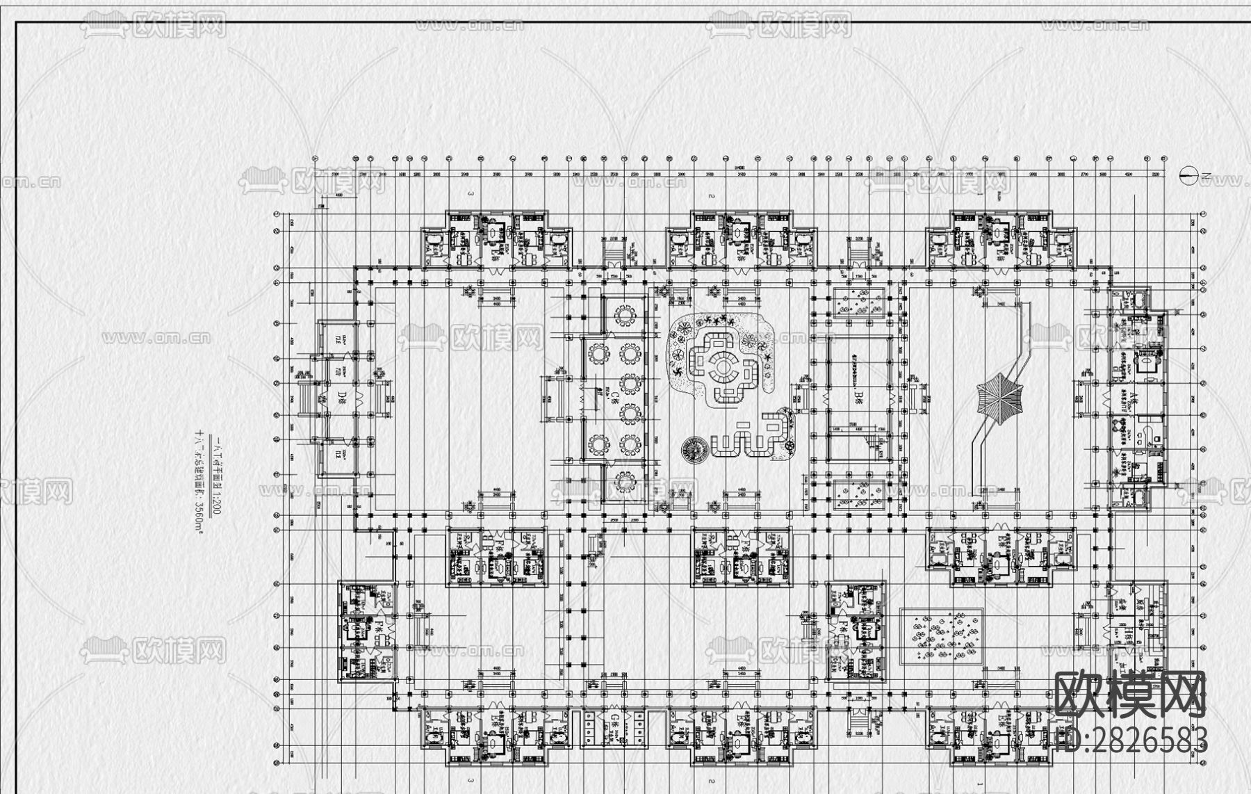 四合院cad施工图下载（渲染图5）