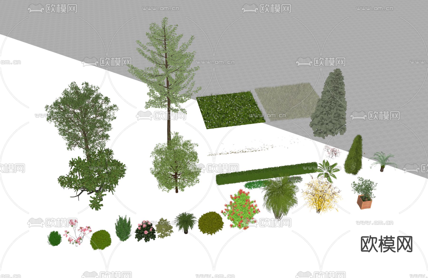 草地 草坪su模型下载（渲染图2）