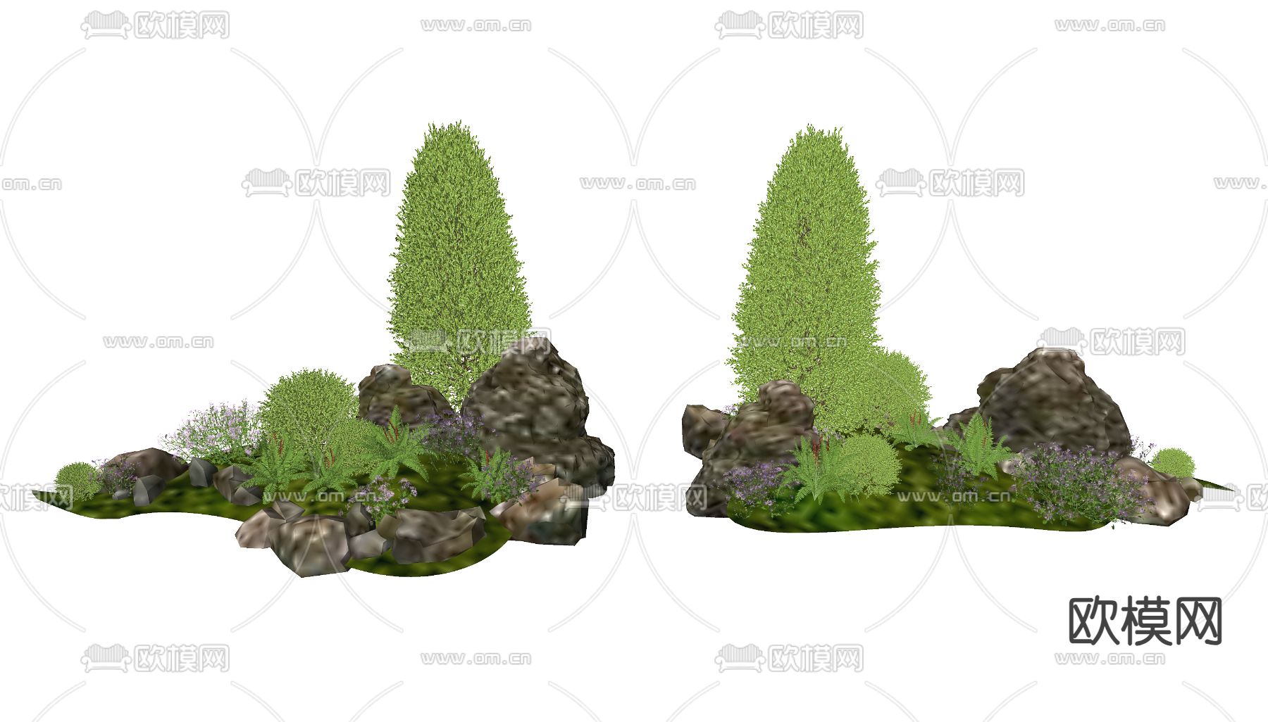 现代植物堆 球形灌木su模型下载（渲染图2）