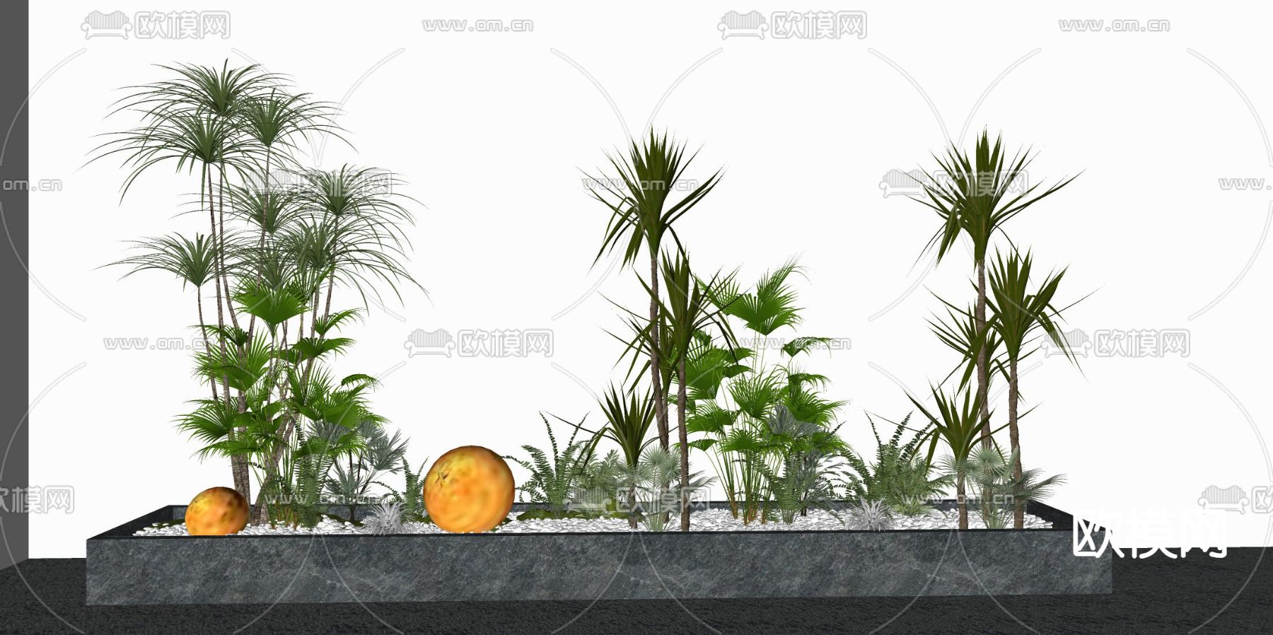 植物堆 景观小品su模型下载（渲染图2）