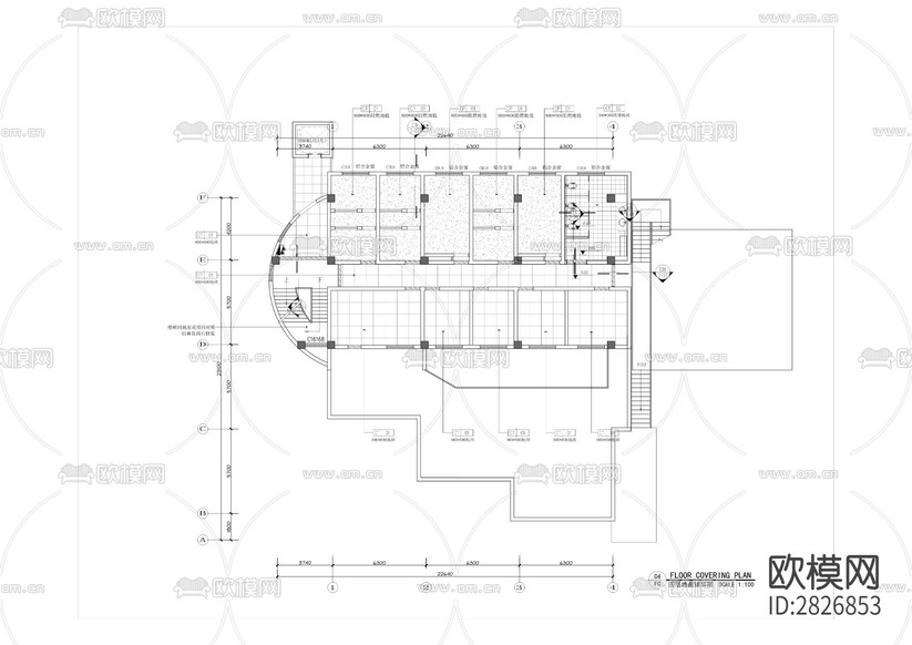 西南大學(xué)出版社舊樓改造cad施工圖下載(渲染圖2)