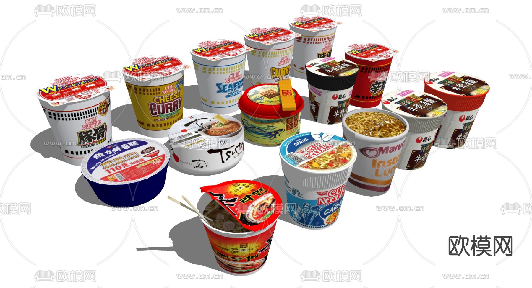 方便面 面条 食物 美食su模型下载（渲染图2）