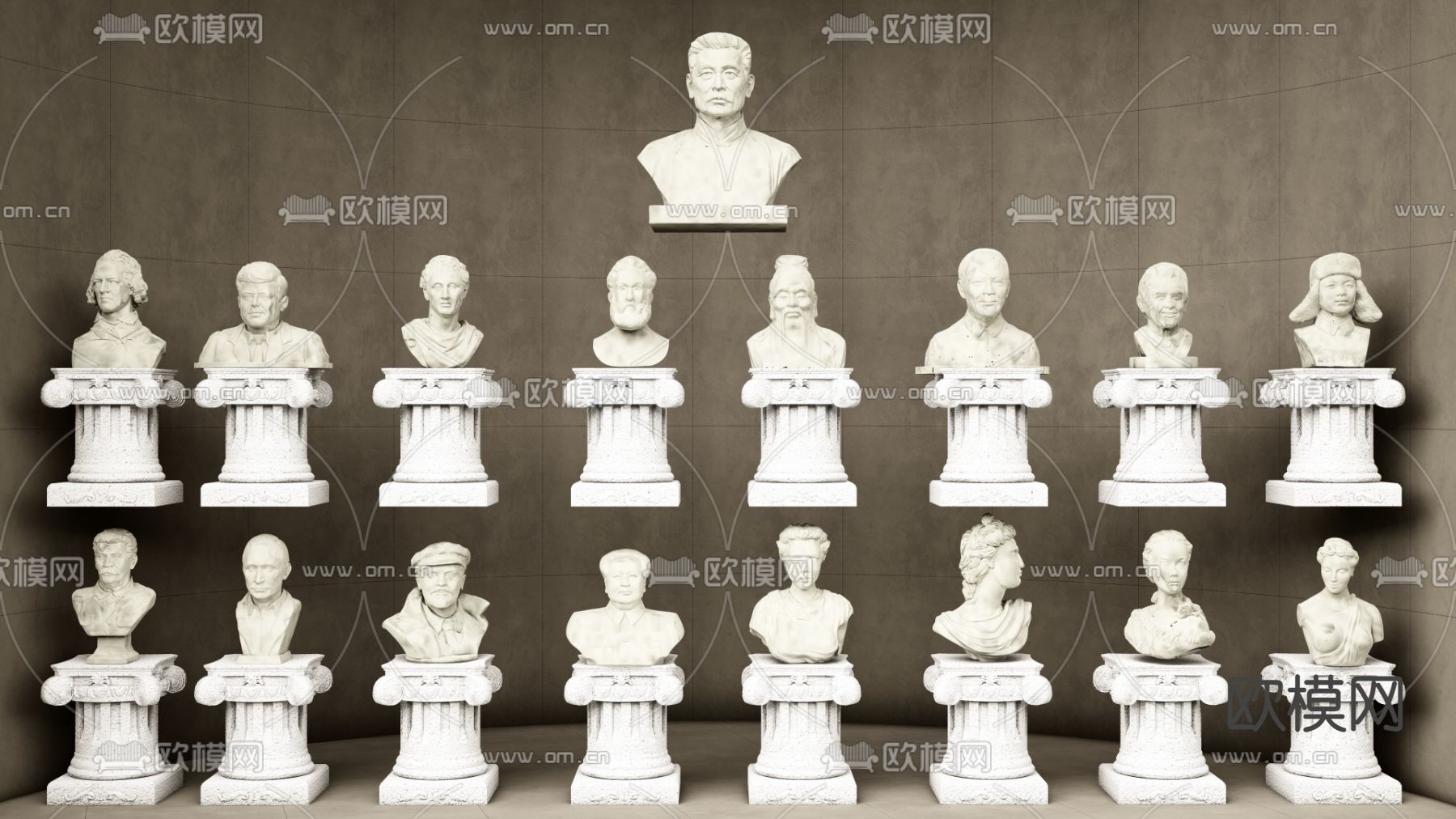 欧式石膏雕塑 人物雕塑su模型下载（渲染图1）