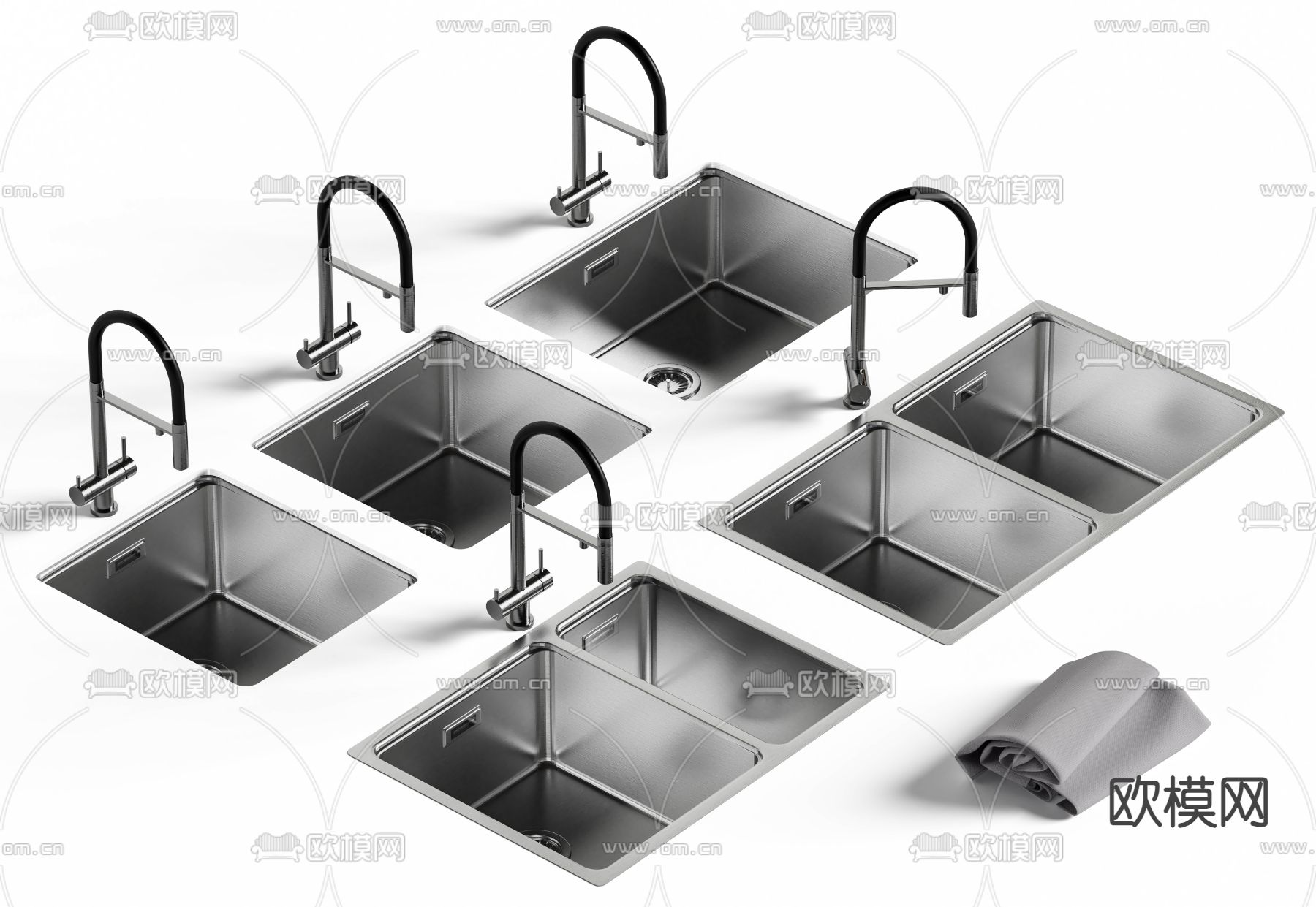 水槽 洗菜盆3d模型下载