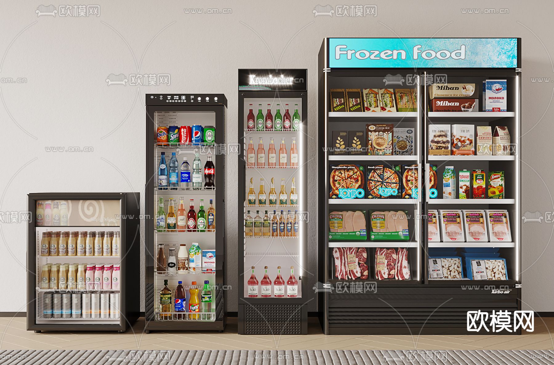 冰箱冰柜 保鲜柜 冷藏柜su模型下载（渲染图1）