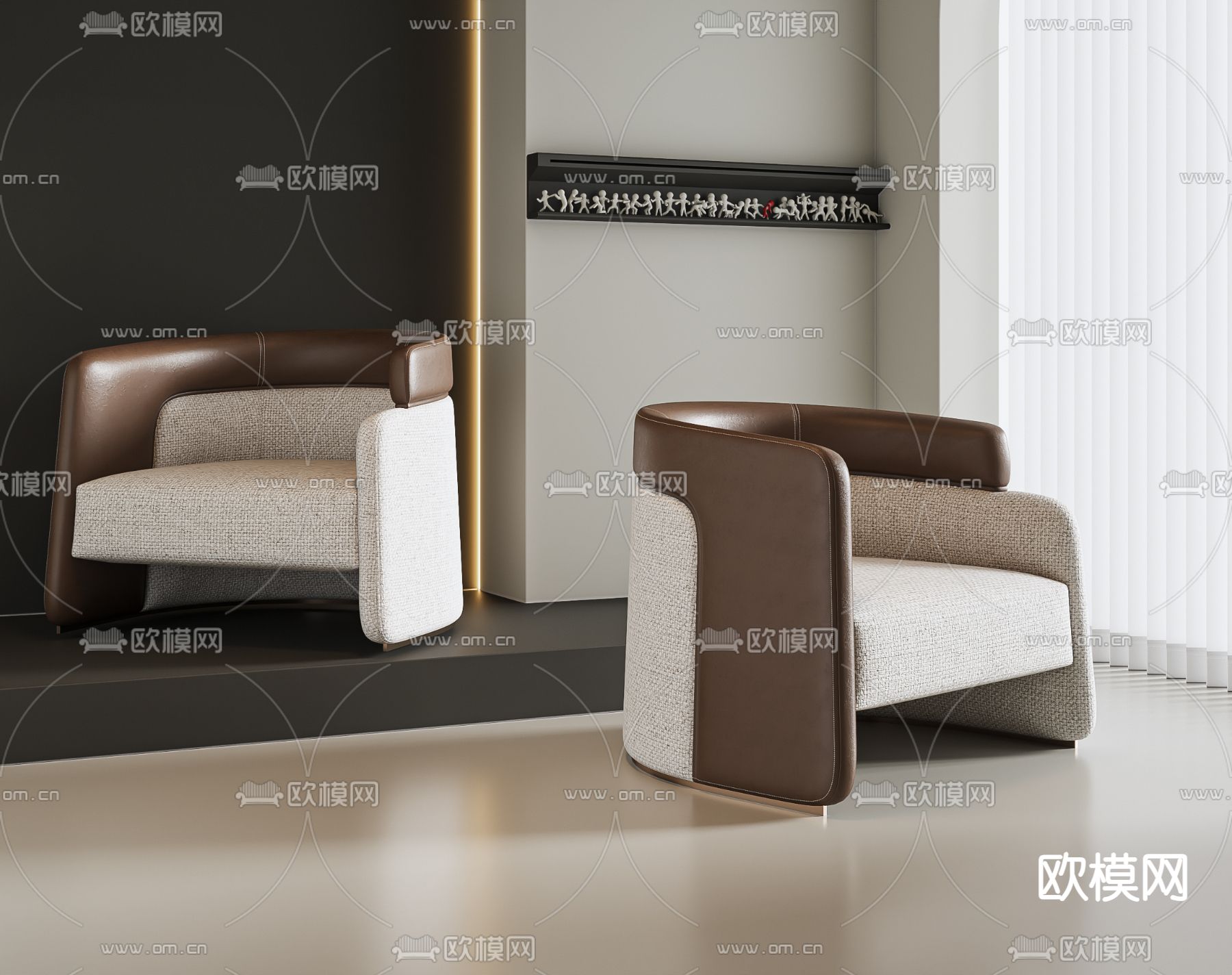 单人沙发 休闲沙发3d模型下载