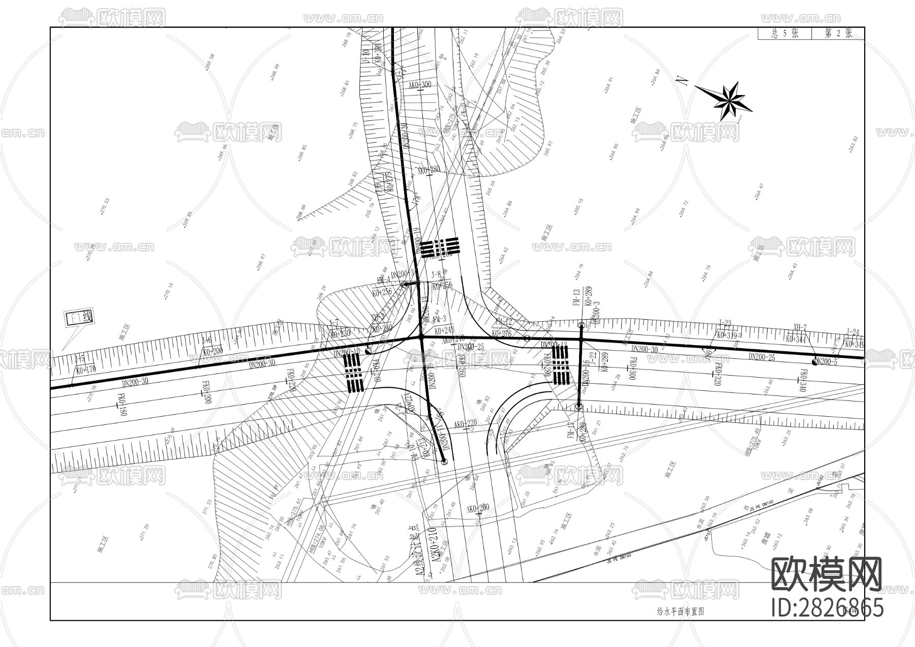 西彭一横一纵道路工程各专业cad施工图下载（渲染图7）