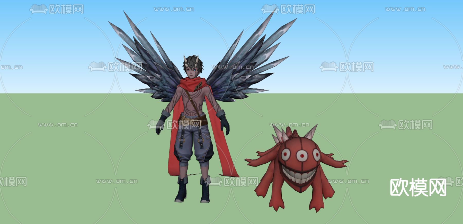 游戏角色 怪兽人物su模型下载（渲染图2）