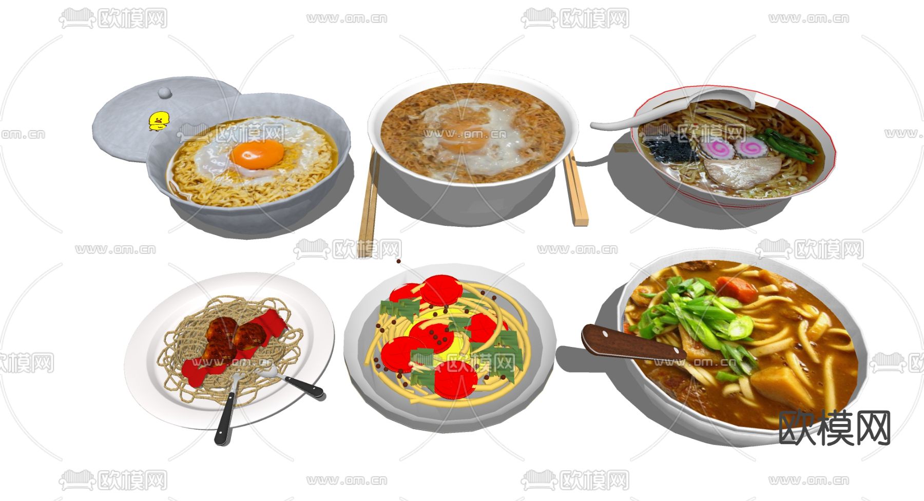 面食 面条 美食 食物su模型下载（渲染图1）