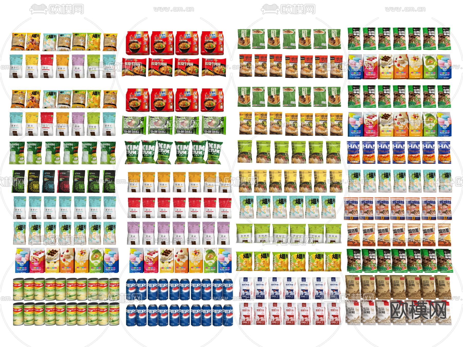 零食 包装 饮料su模型下载（渲染图1）