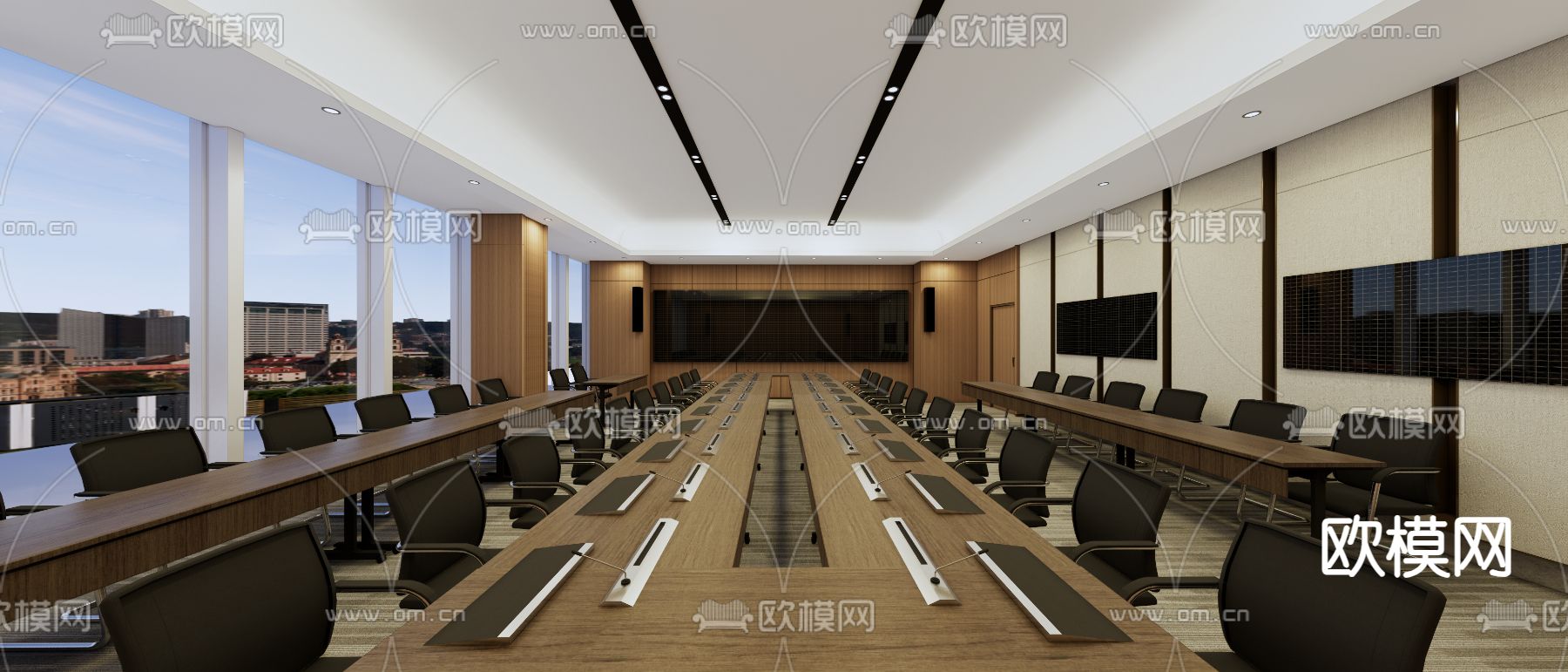 现代报告厅su模型下载（渲染图1）