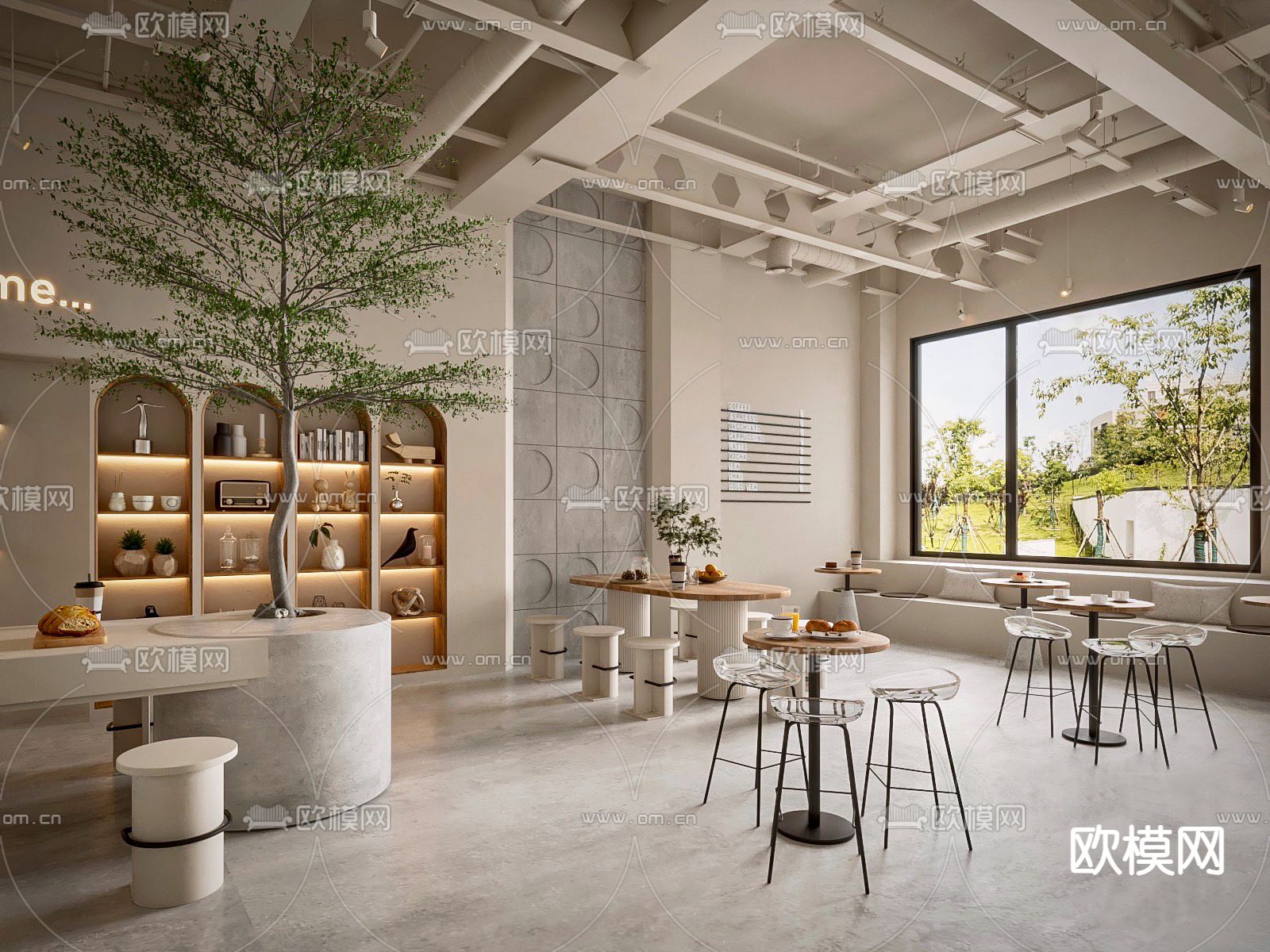 咖啡厅su模型下载（渲染图2）