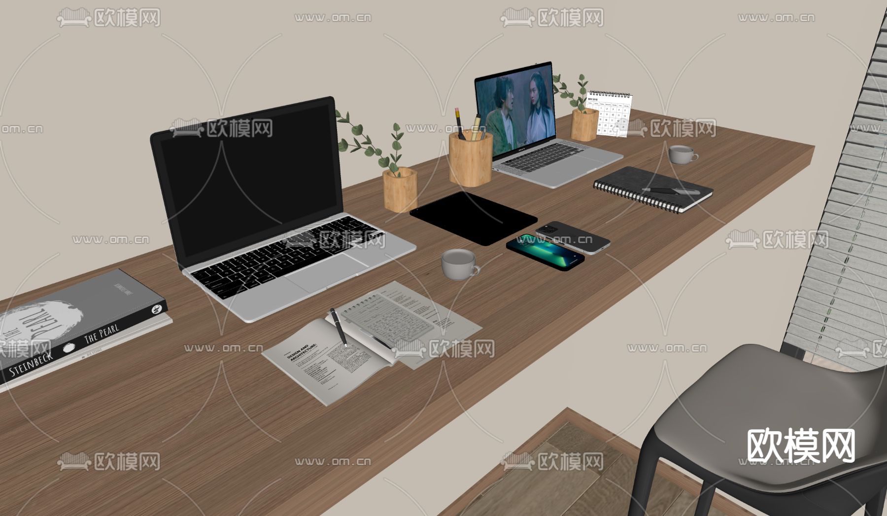 笔记本电脑 手机su模型下载（渲染图2）