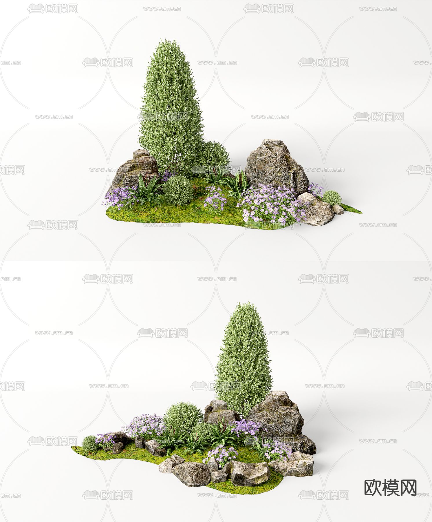 现代植物堆 球形灌木su模型下载（渲染图1）