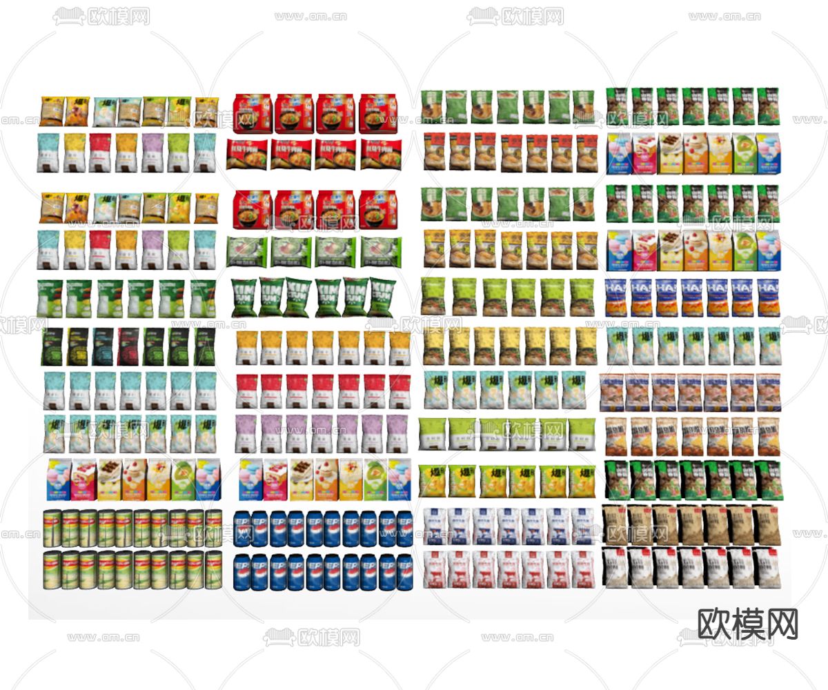 零食 包装 饮料su模型下载（渲染图2）