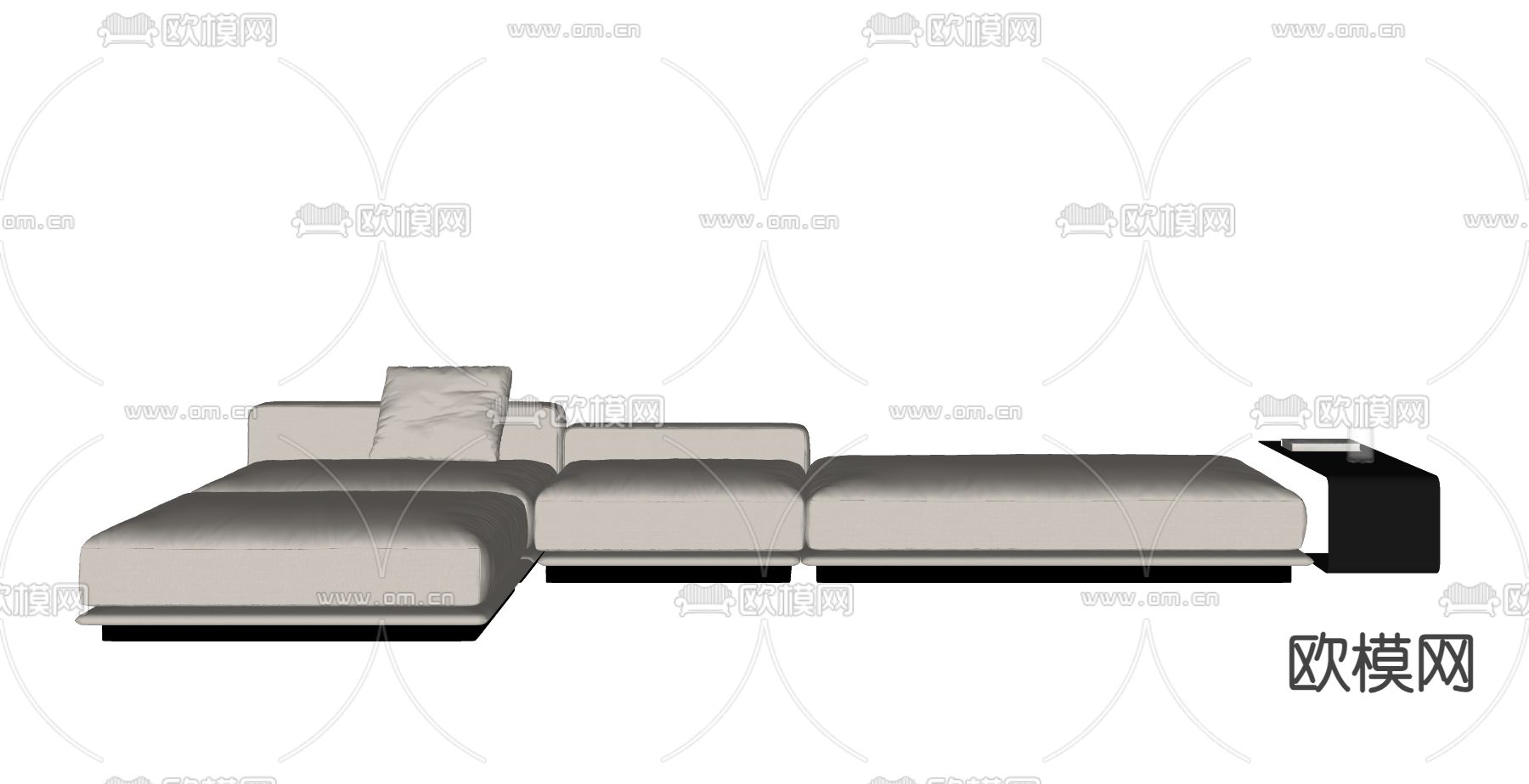 现代转角沙发su模型下载（渲染图2）