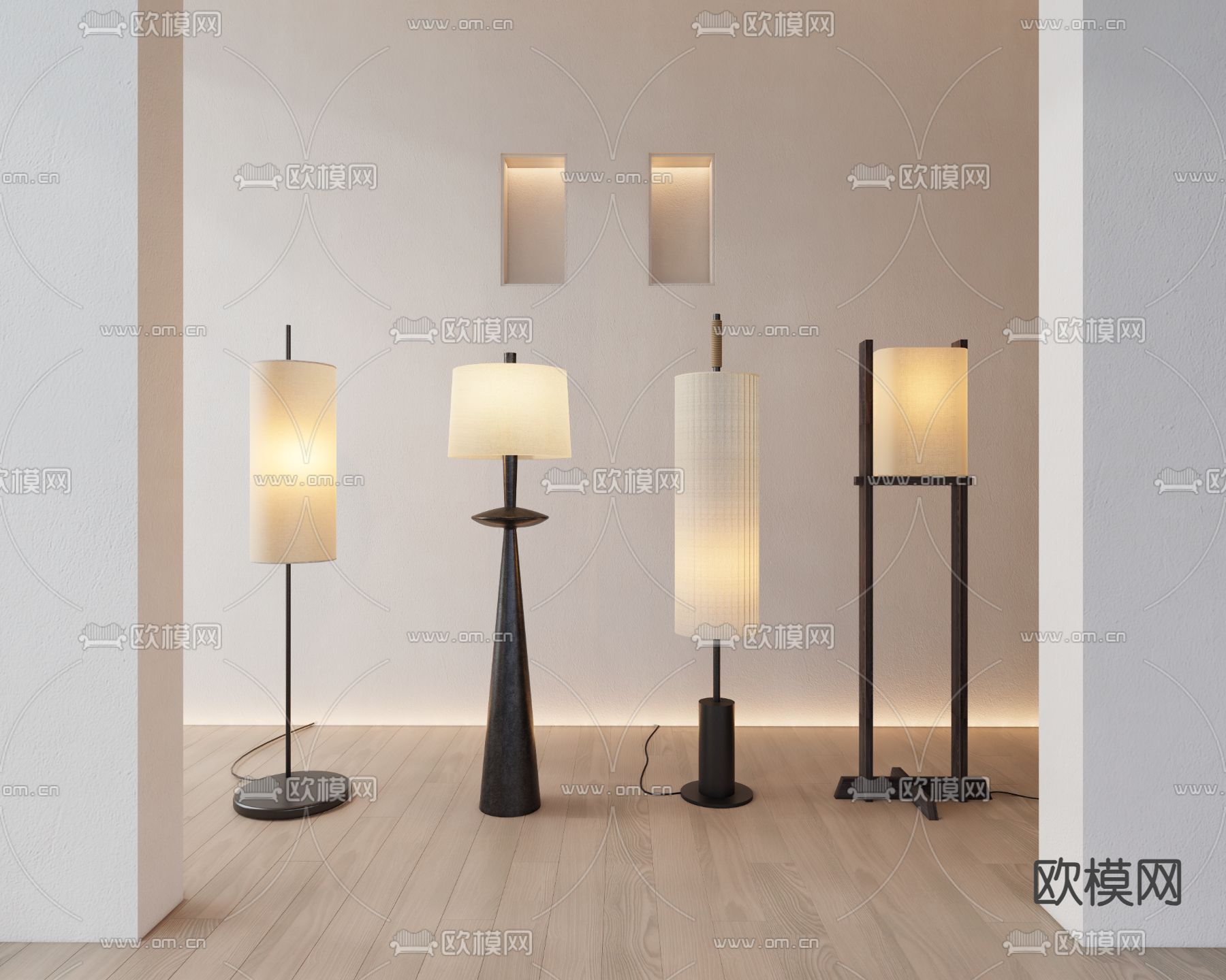 侘寂落地灯3d模型下载