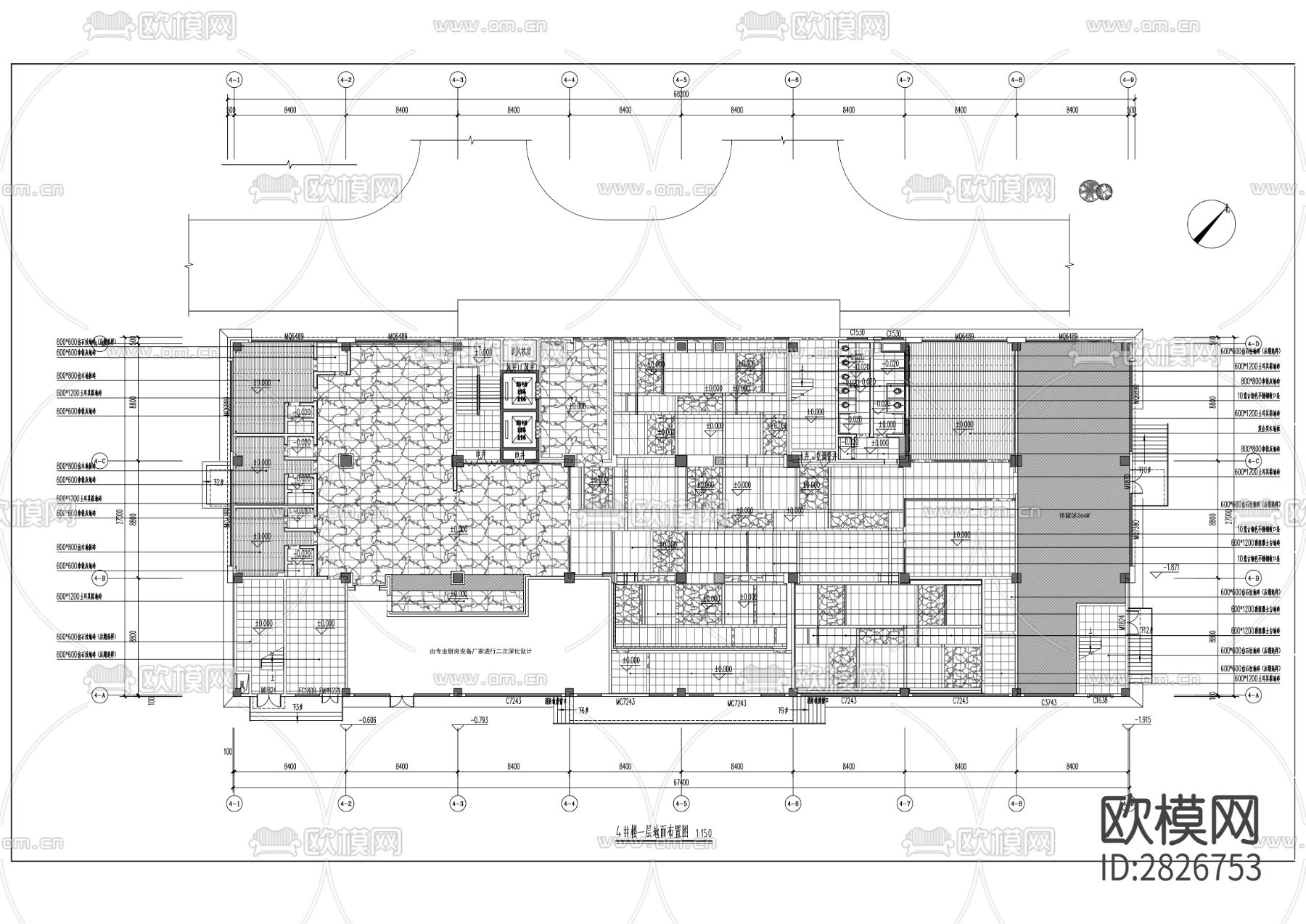 尚盟4号楼1、4至8层装修改造工程全套cad施工图下载（渲染图2）