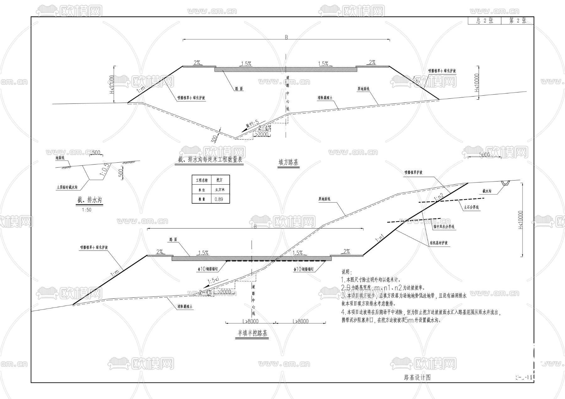 西彭一横一纵道路工程各专业cad施工图下载（渲染图4）