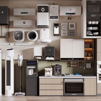  冰箱 洗衣机 空调su模型 