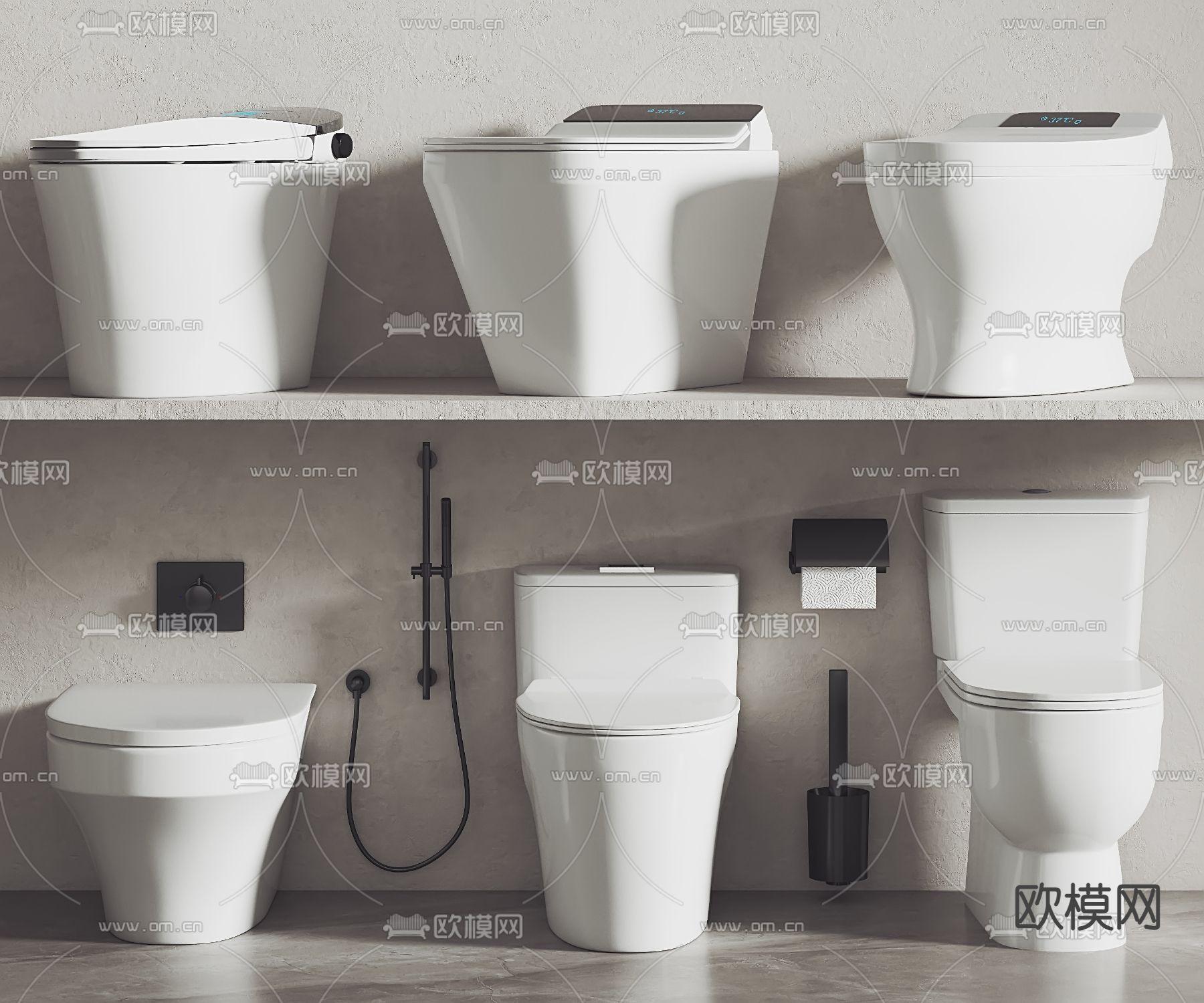 智能马桶 坐便器 洁具3d模型下载