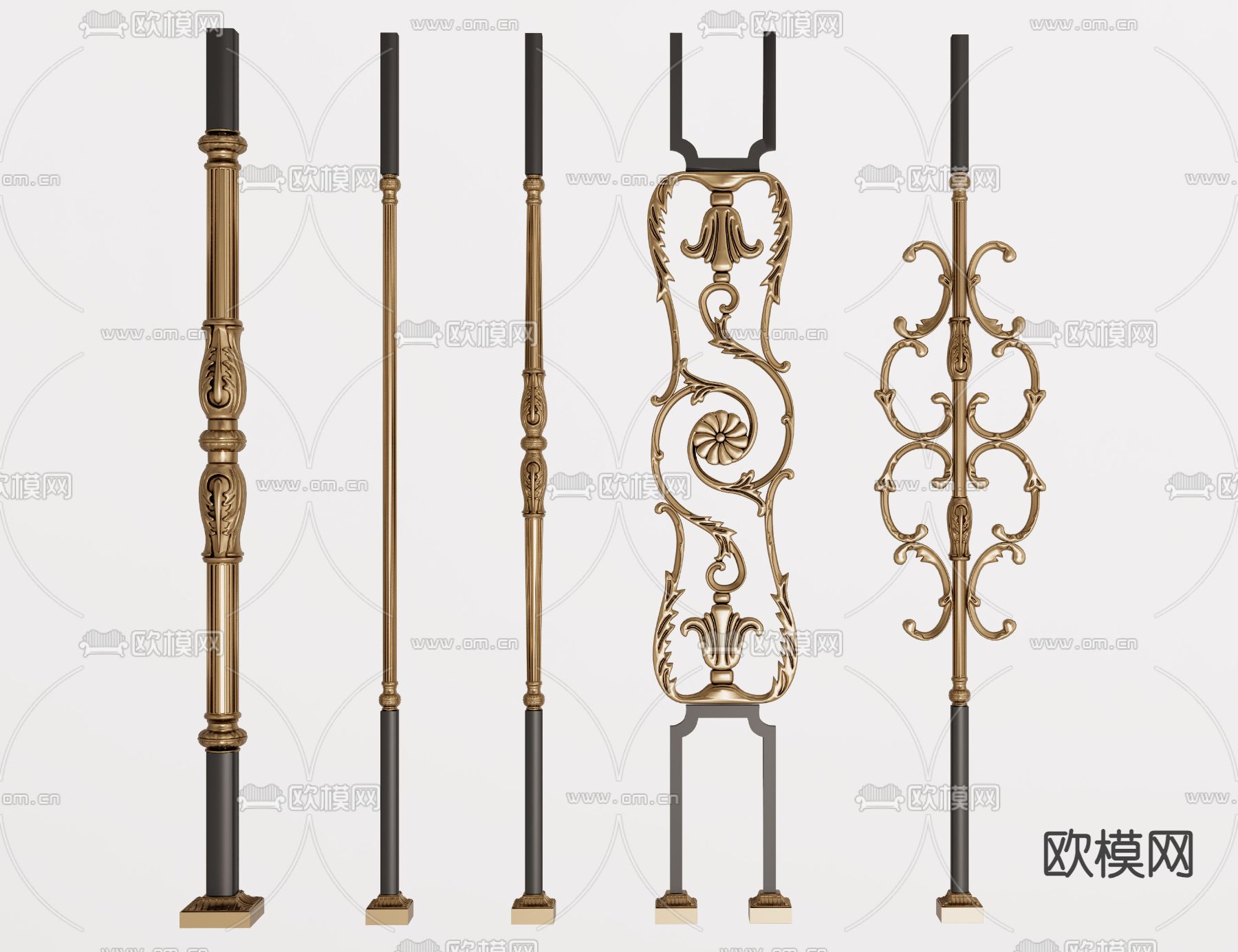 欧式古典栏杆su模型下载（渲染图1）