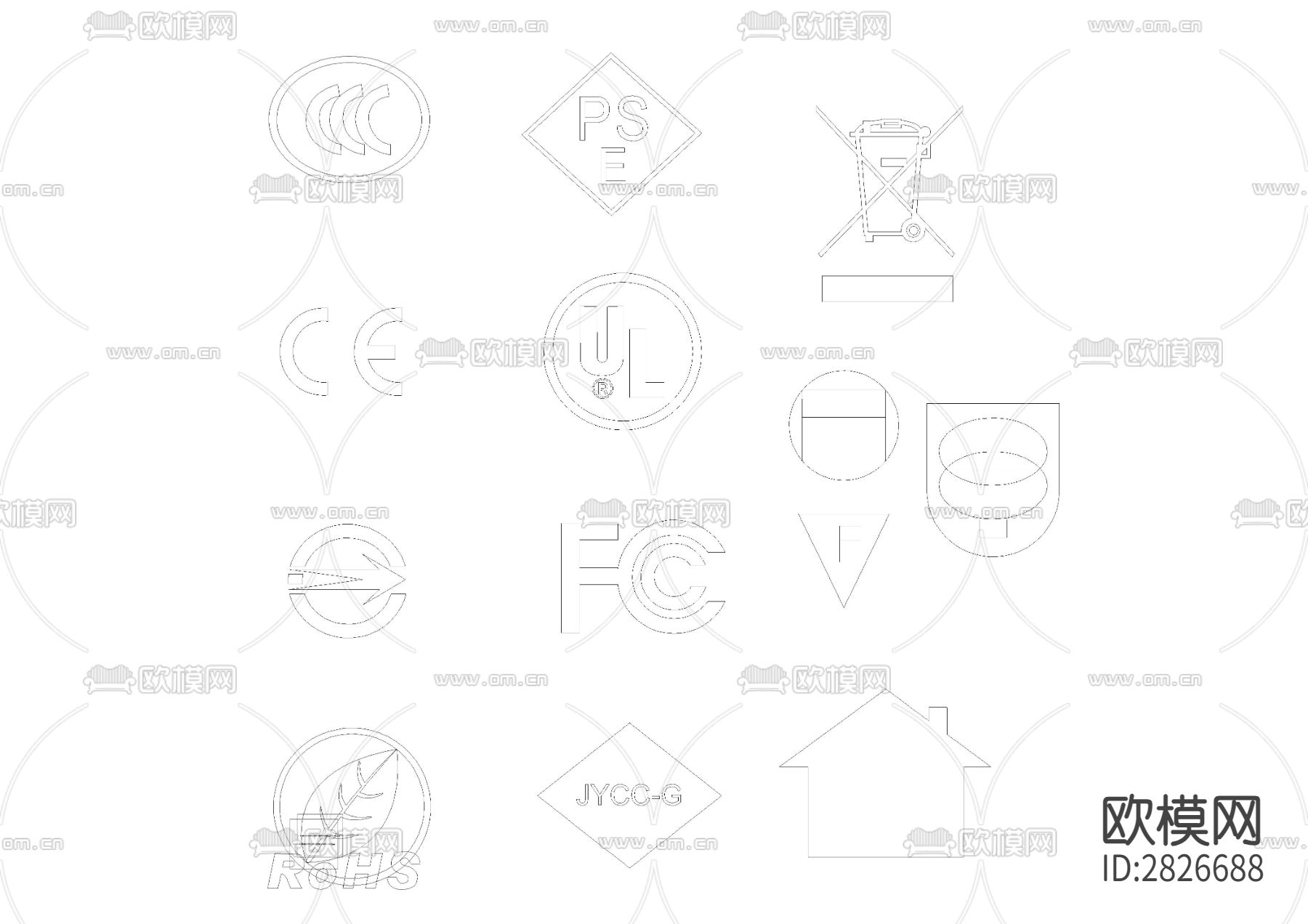 CCC标志cad大样图下载